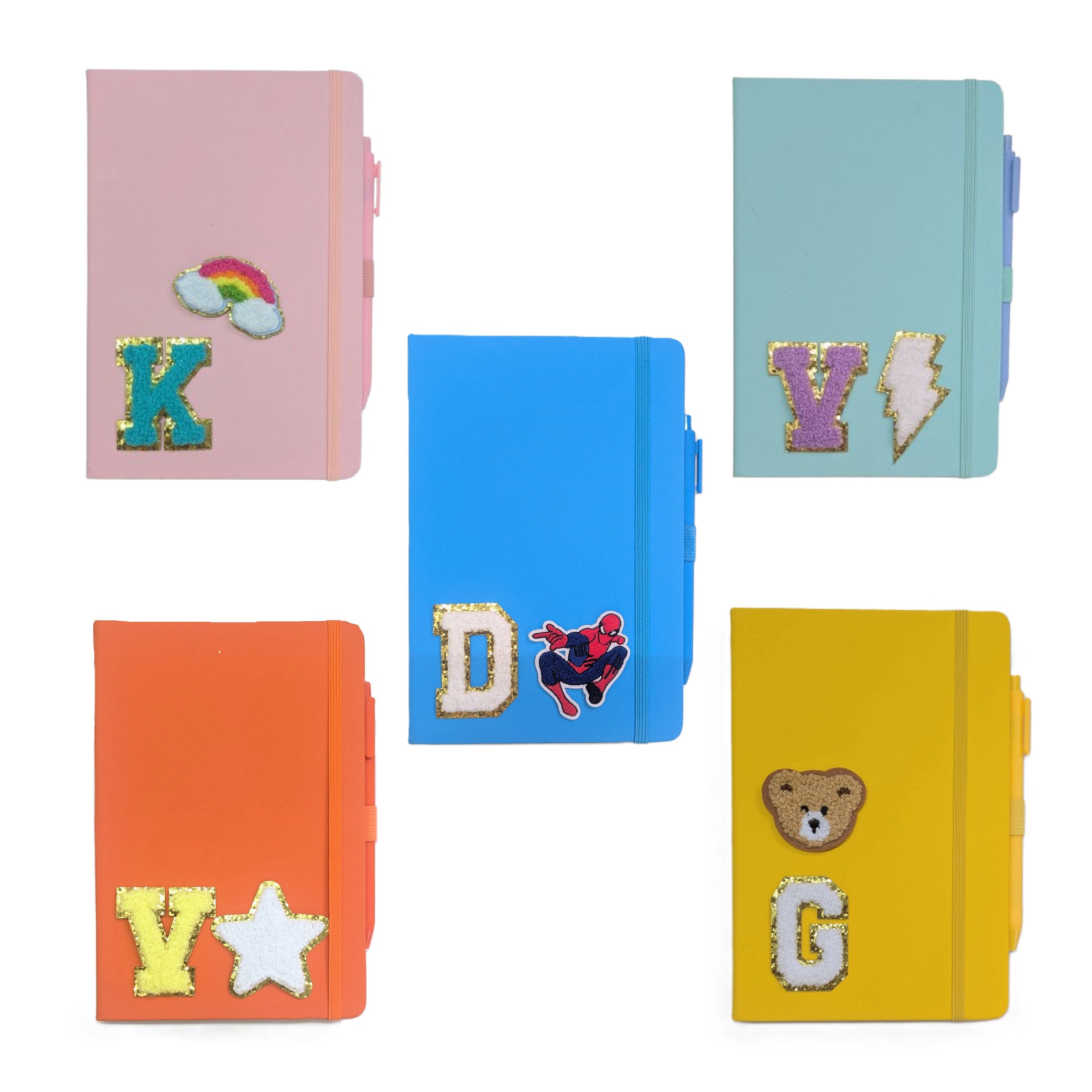 Personalised Notebook With Glitter Patches