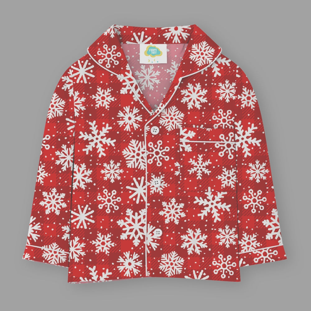 Fancy Fluff Christmas Cotton Night Suit  - Let it Snow
