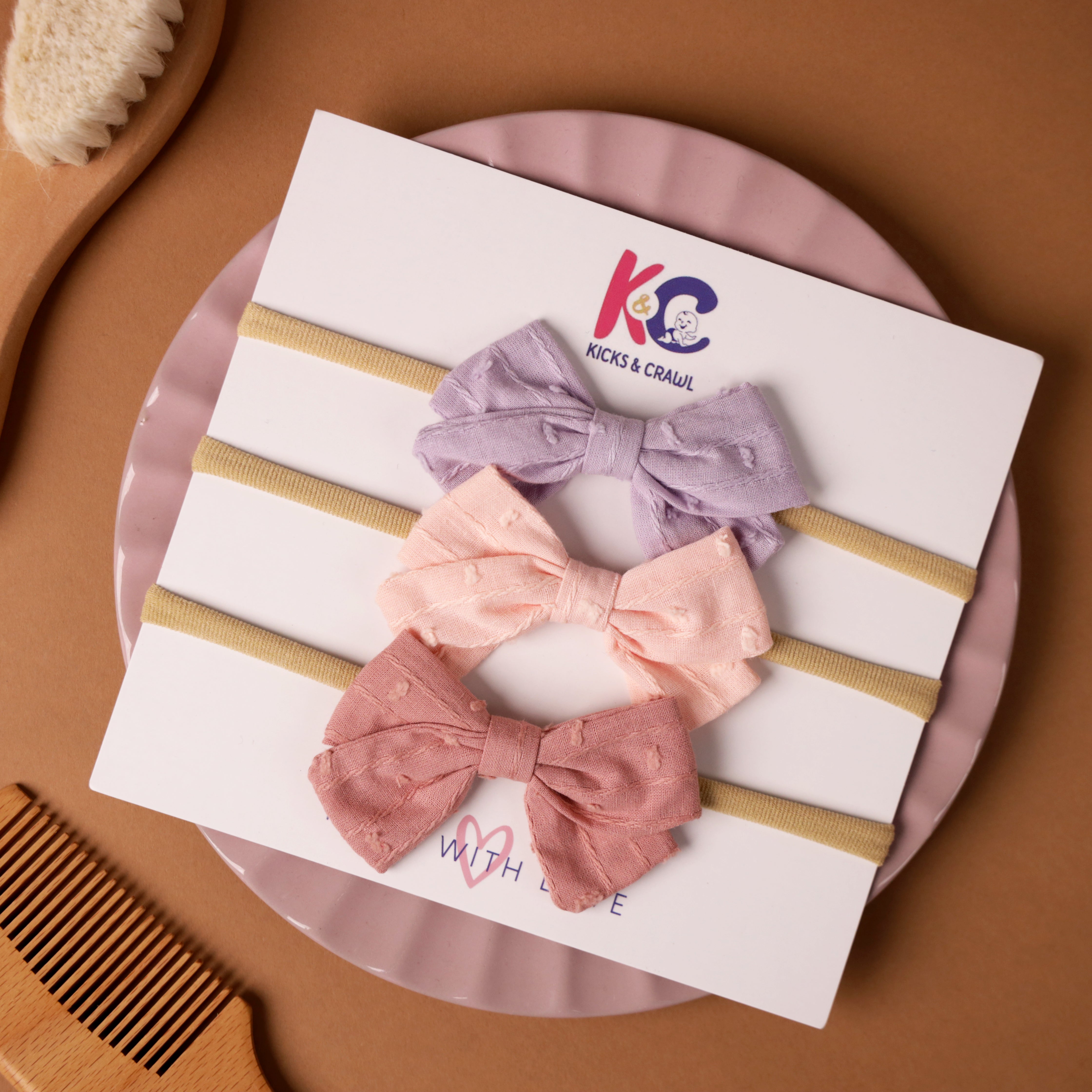 Baby Bow Headbands Set (Pack of 3)