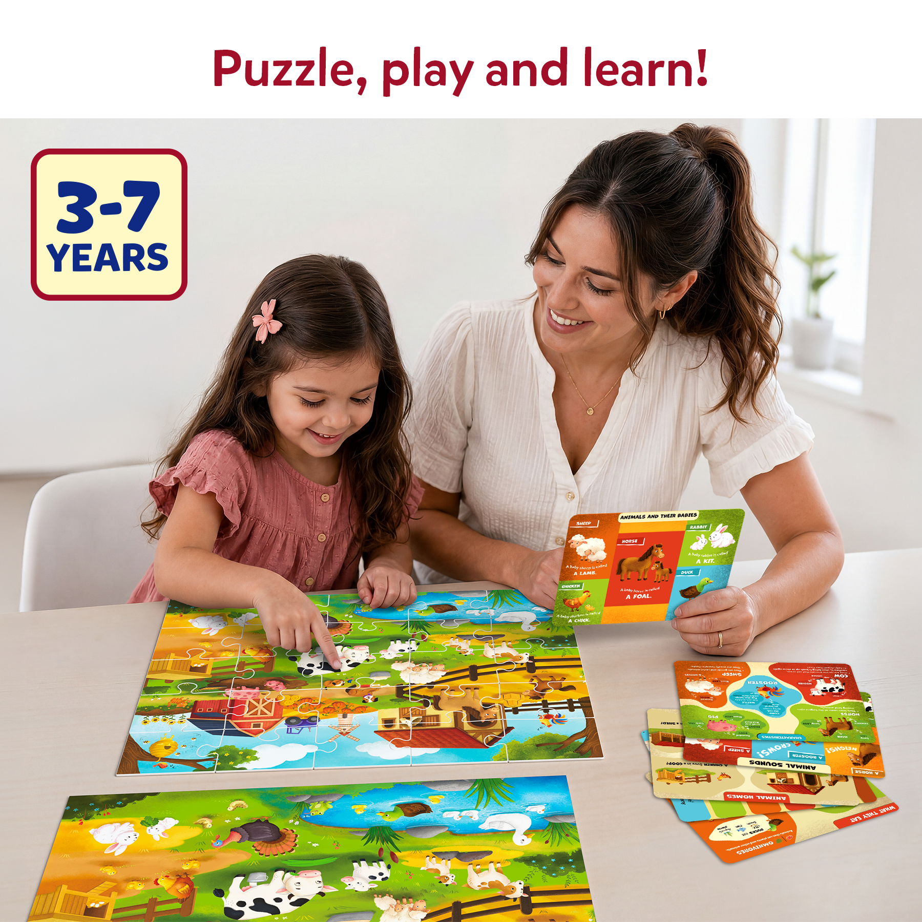 Puzzle & Learn – 25-Piece Jigsaw Puzzle with Learning Boards