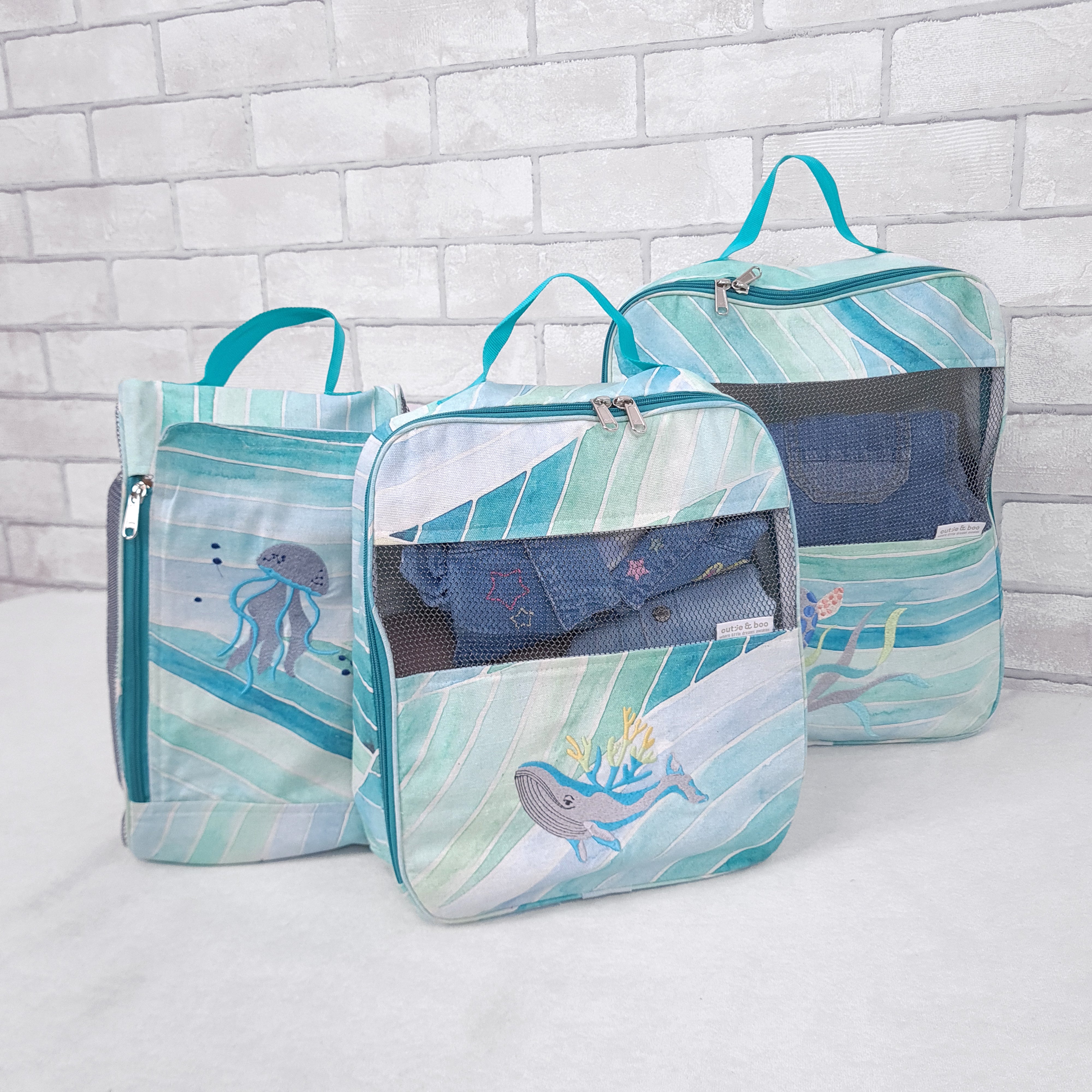 Maritime Magic Organizer Bags  (Set of 3) Small Organizer Bag  +  Big Organizer Bag  +  Shoe Bag