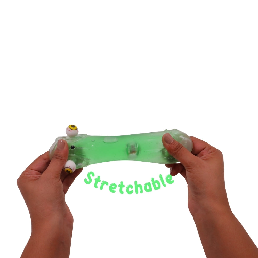 Scoobies Stick-i-dgets | Pack of 1 | Available in dog shape with vibrant green color | Soft and squishy with glow in the dark feature | Squeeze it and its eyes pop out | Good for hand muscle exercises and fidgeting