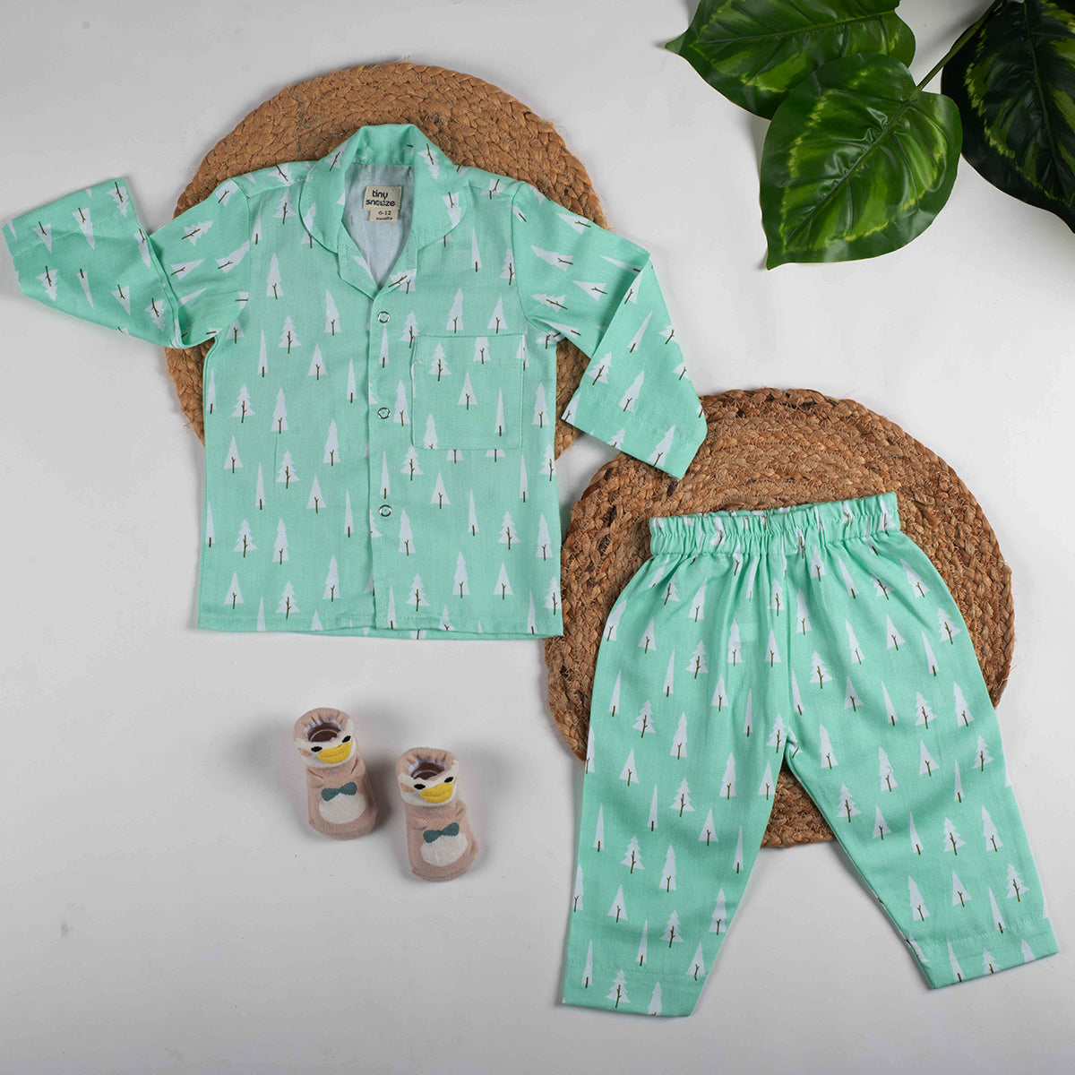 Tiny Snooze- Organic Nightsuit- Pines