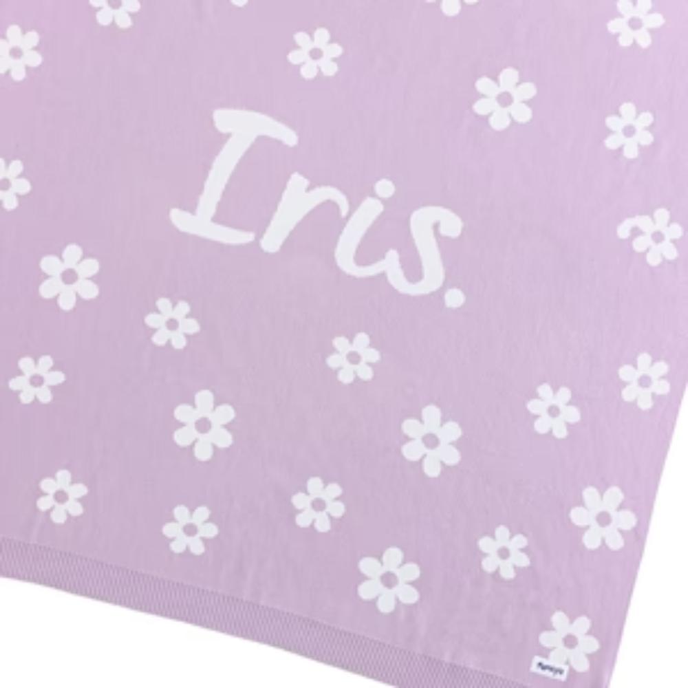 Bloom Name Blanket - Lilac Name: Ivory