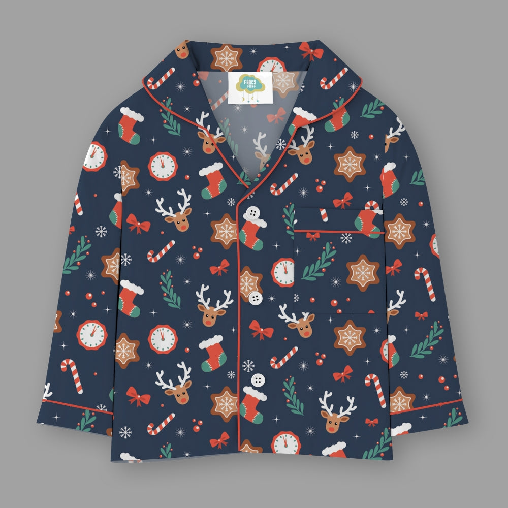 Fancy Fluff Christmas Cotton Night Suit  -  Santas Elf