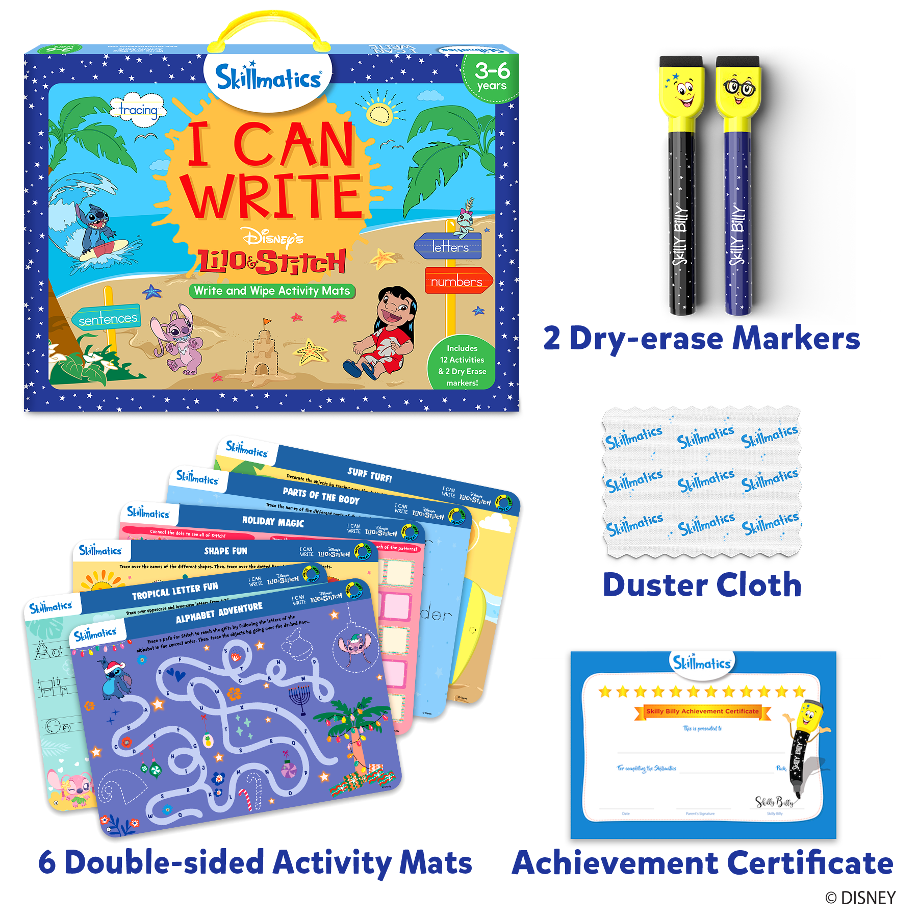 Skillmatics Preschool Learning Activity - I Can Write Disney's Lilo & Stitch, Educational Game for Kids, Toddlers, Preschoolers Who Love Toys, Art & Craft Activities, Gifts for Ages 3, 4, 5, 6