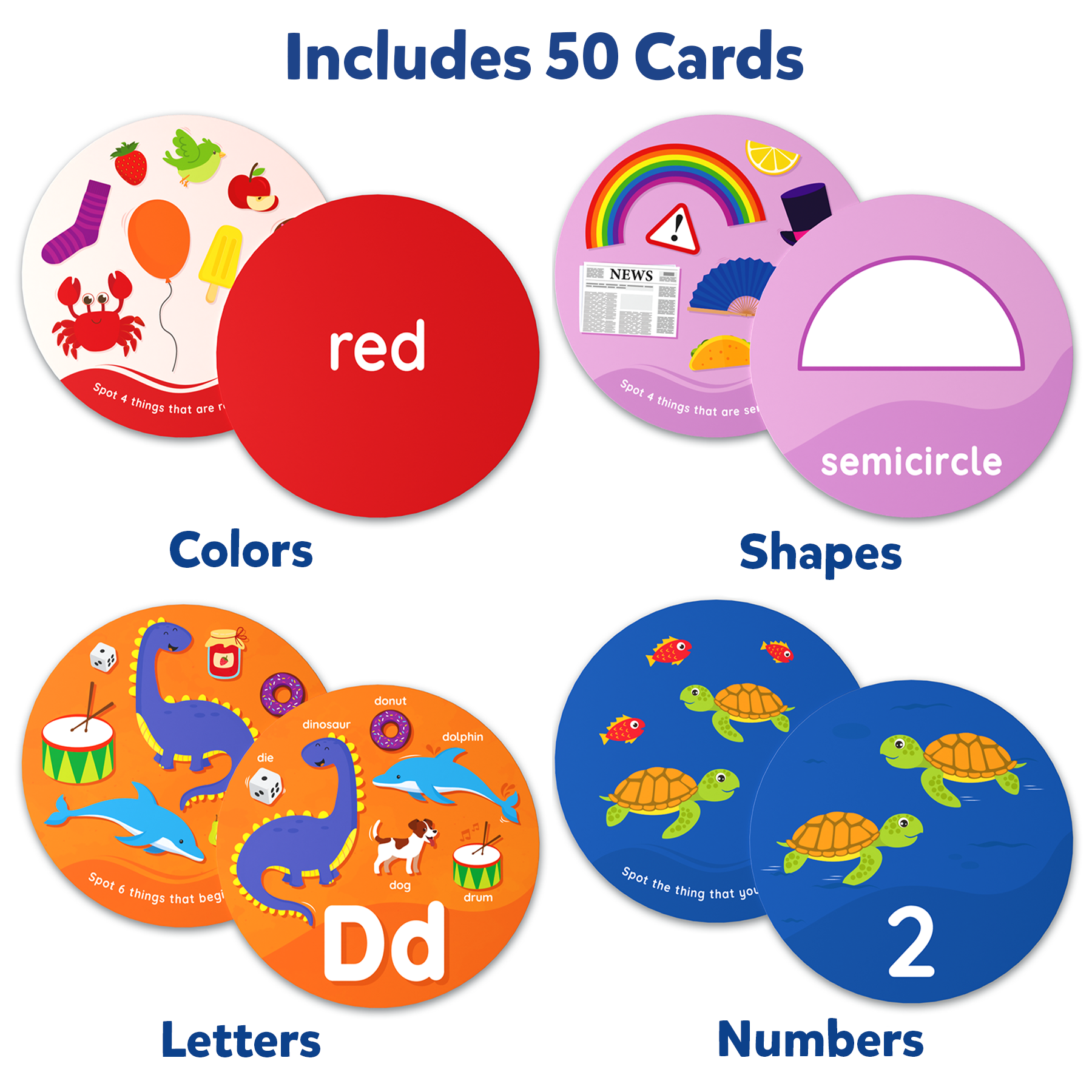 Skillmatics Flash Cards for Toddlers - Spot & Learn Letters, Numbers, Shapes & Colors, Preschool Learning, Travel Toys, Gifts For Kids Ages 2, 3, 4, 5