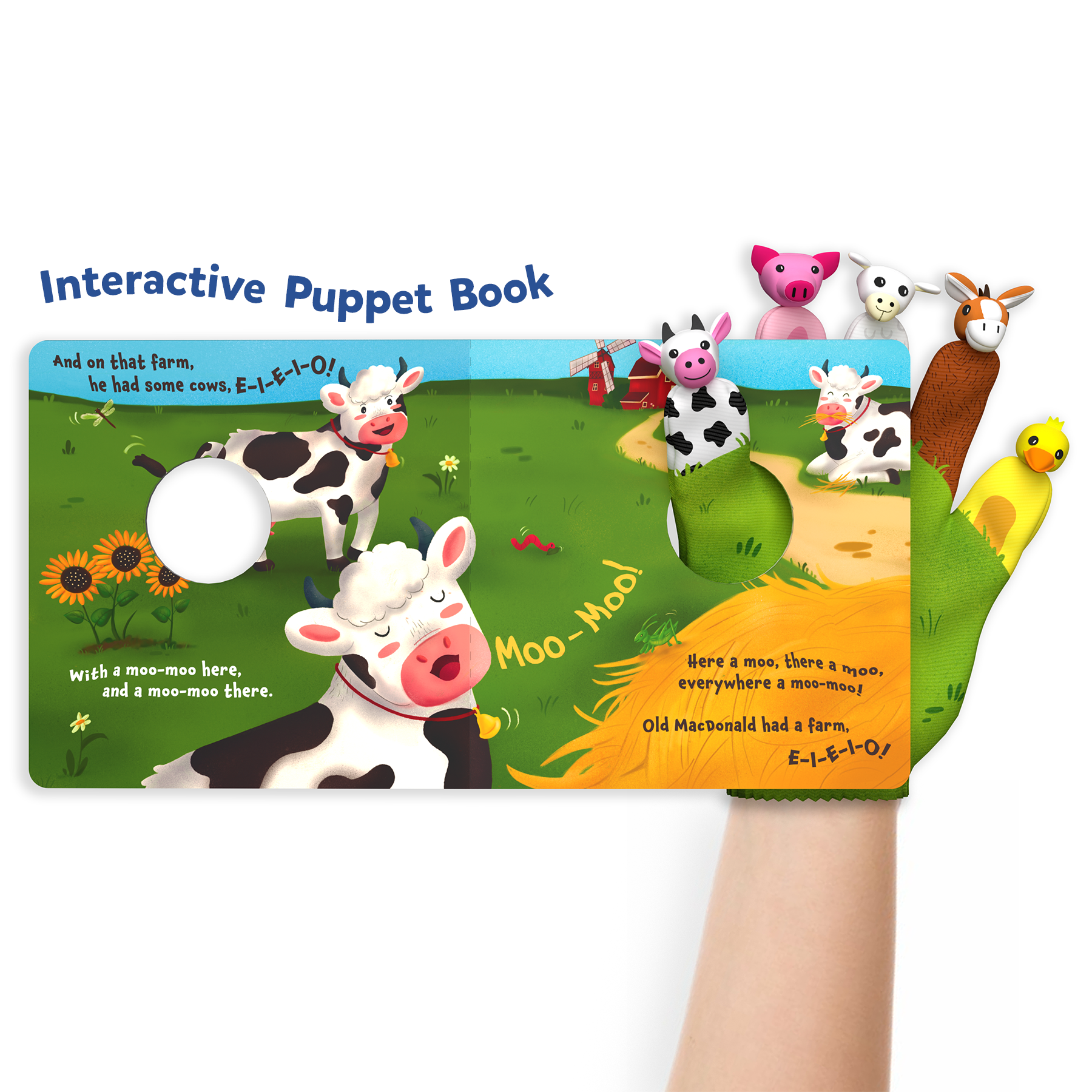 Skillmatics Puppet Book - Old MacDonald Had a Farm, Interactive Finger Puppets for Infants & Toddlers, Early Learning Toy, Nursery Rhyme Activity, Gifts for Babies Ages 6 to 24 Months