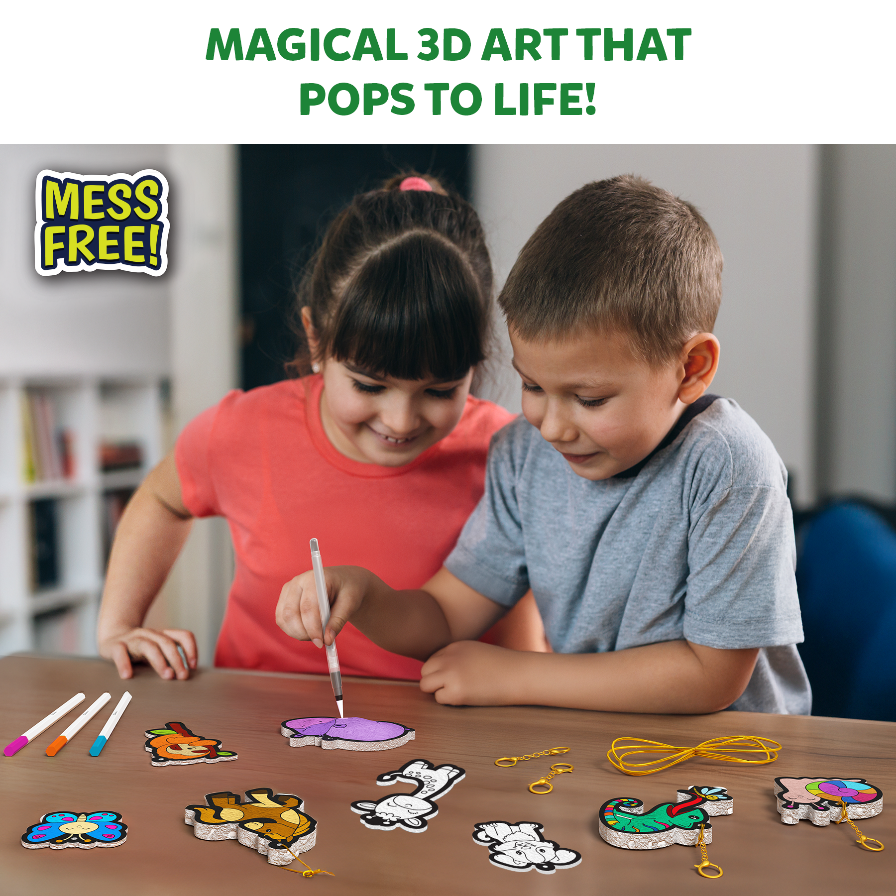 Skillmatics 3D Art Kit - Aqua Puffs, Animals, Mess-Free Fun, Magical Craft Activity, Travel Toys, DIY Decor, Creative Gifts for Girls & Boys Ages 4, 5, 6, 7, 8, 9, 10