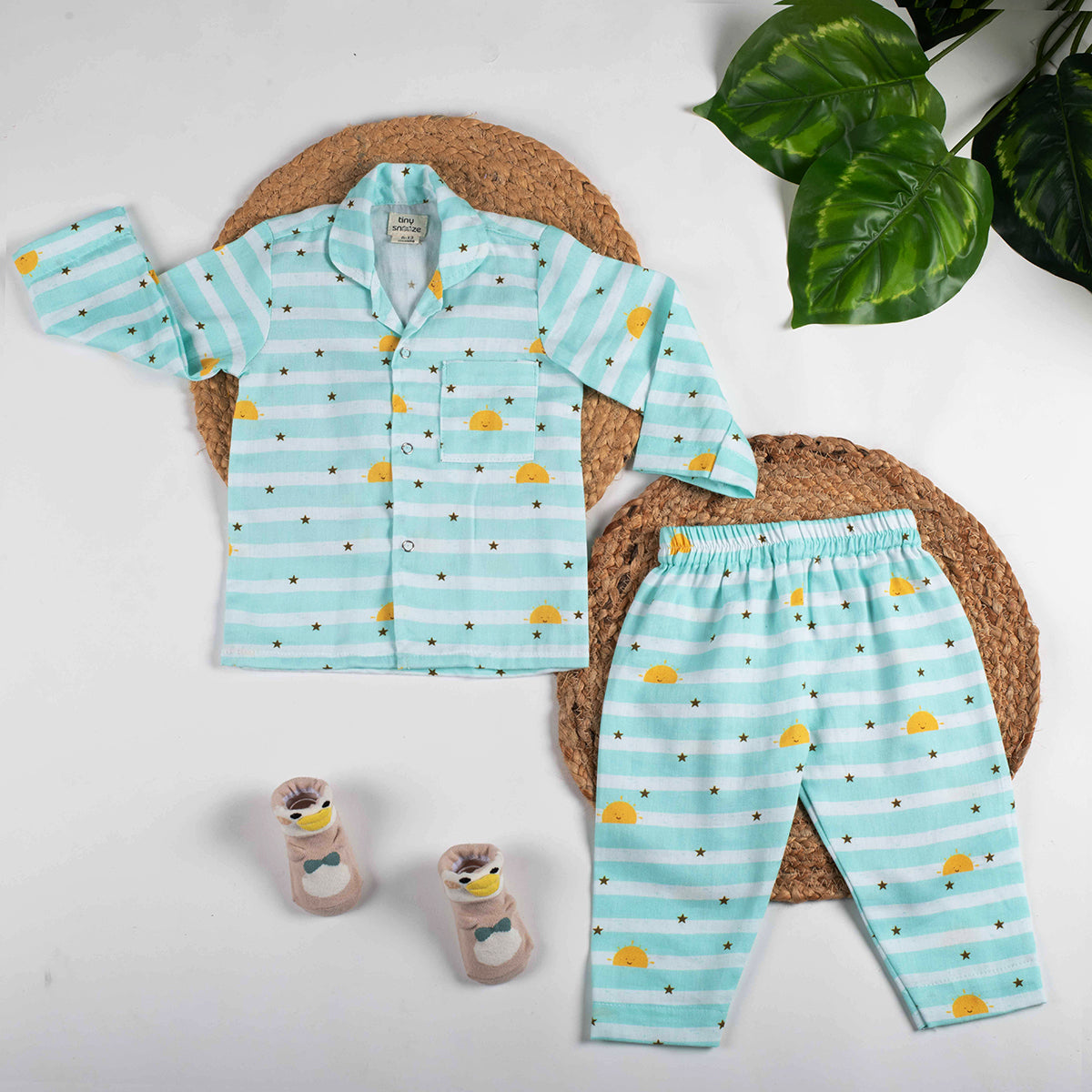 Tiny Snooze- Organic Nightsuit- Skylines