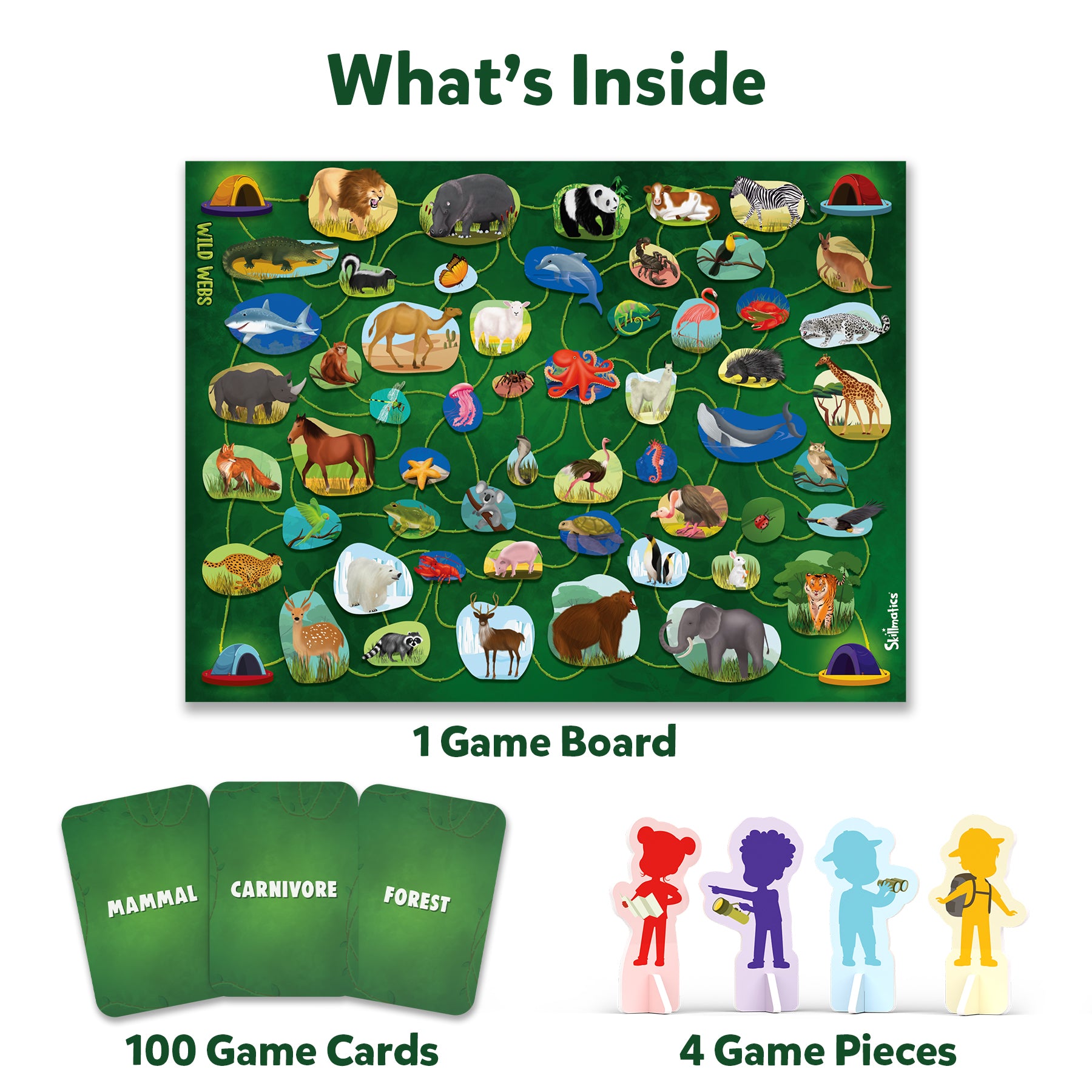 Skillmatics Board Game - Wild Webs, Animal Learning Game, Gifts, Family Friendly Games for Ages 6 and Up
