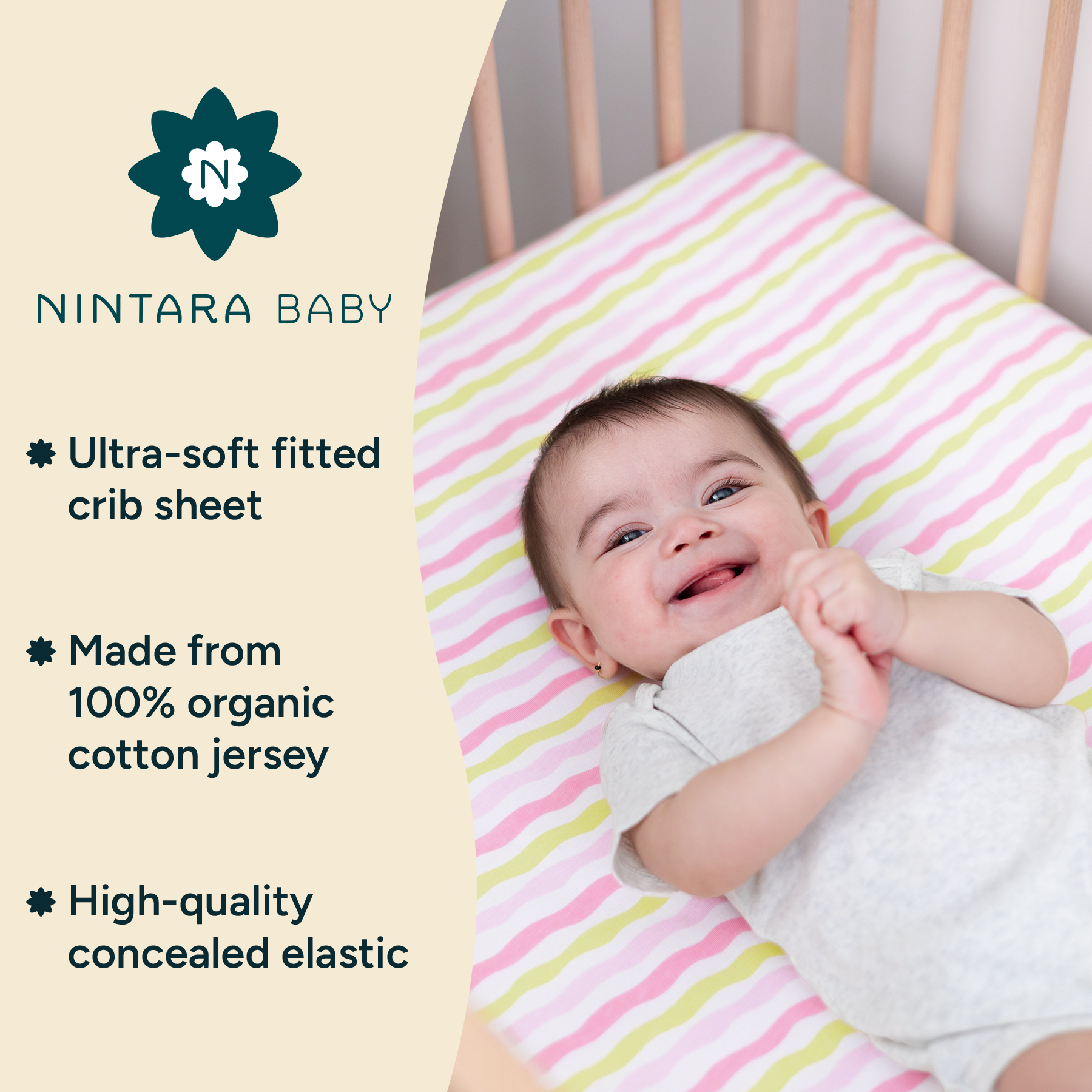 Nintara Baby Fitted Crib Sheet