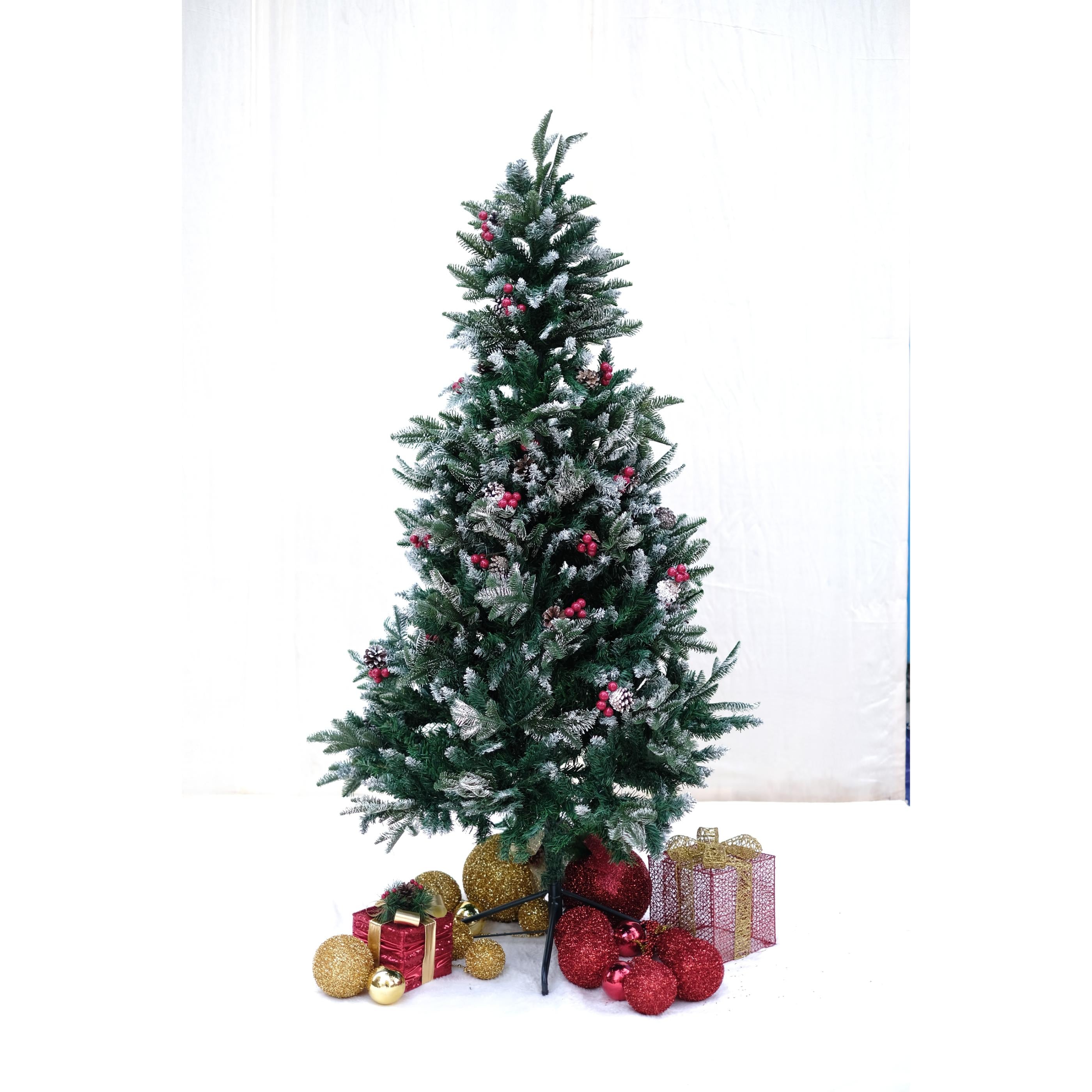 Nordic Christmas Decorations Northlight Christmas Tree 4 ft /6 ft With Frosting, Pinecones And Cherries