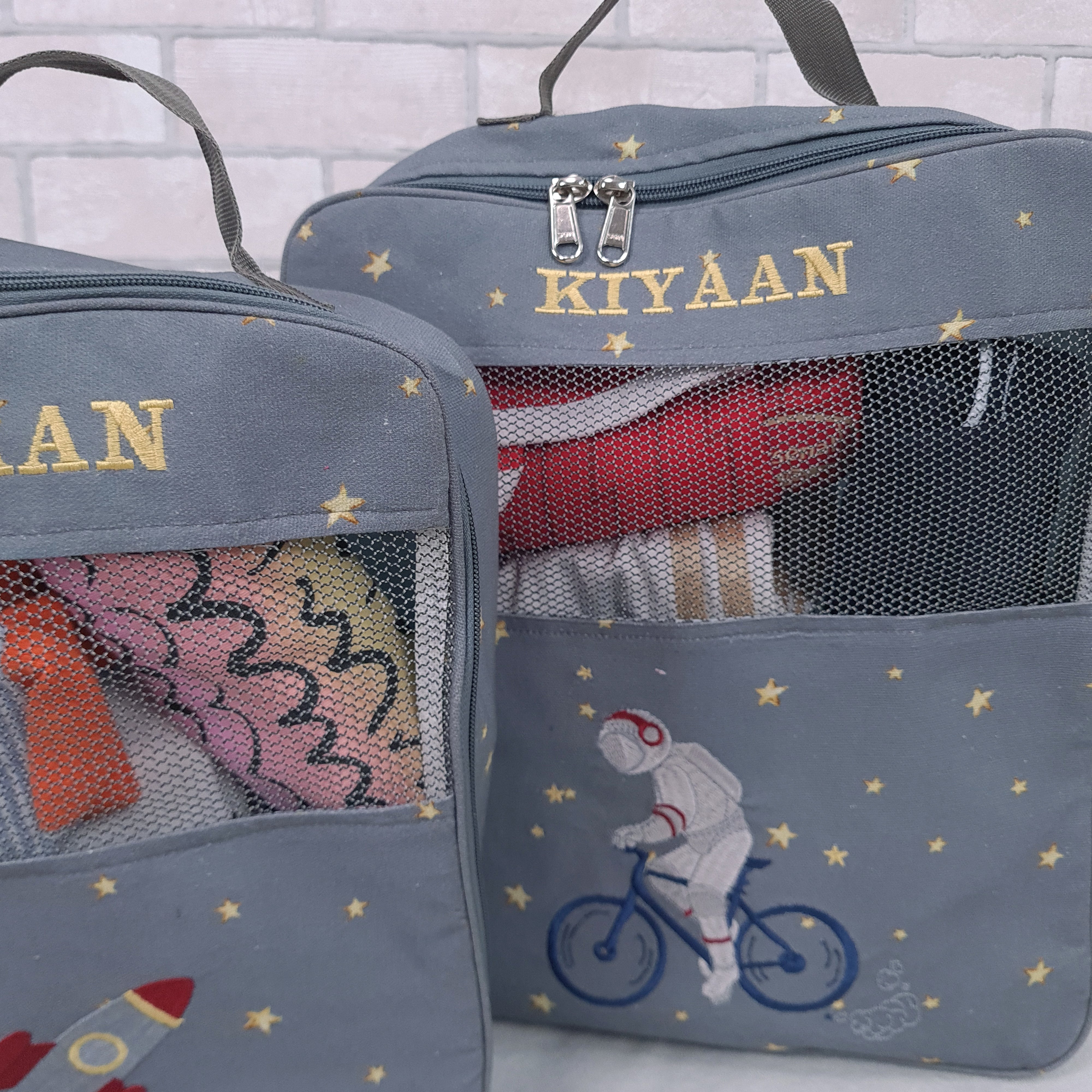 To The Moon And Back  Organizer Bags  (Set of 3) Small Organizer Bag  +  Big Organizer Bag  +  Shoe Bag