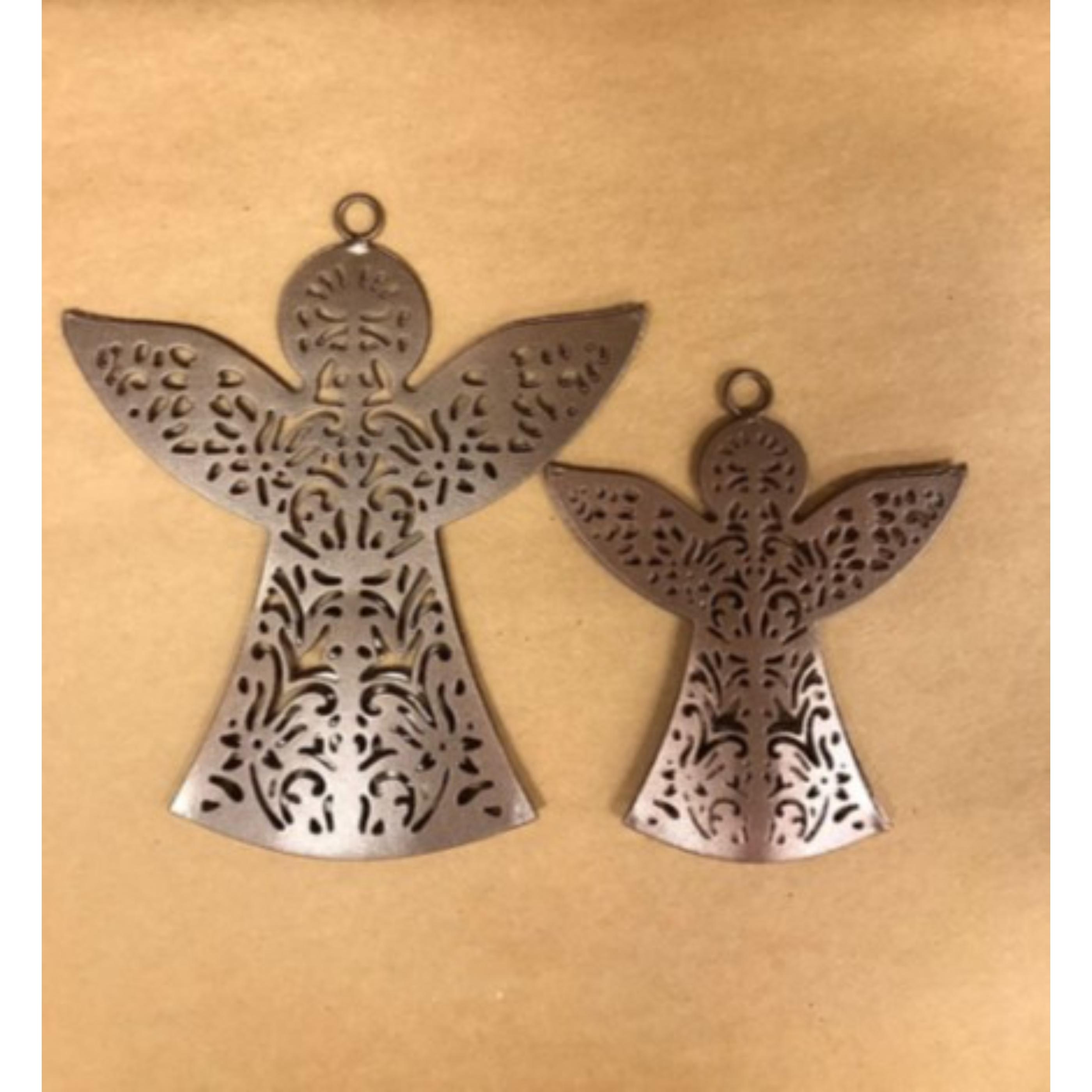 Nordic Christmas Decorations ELENA, Pair Of iron Angel Motives For Tree Hangings