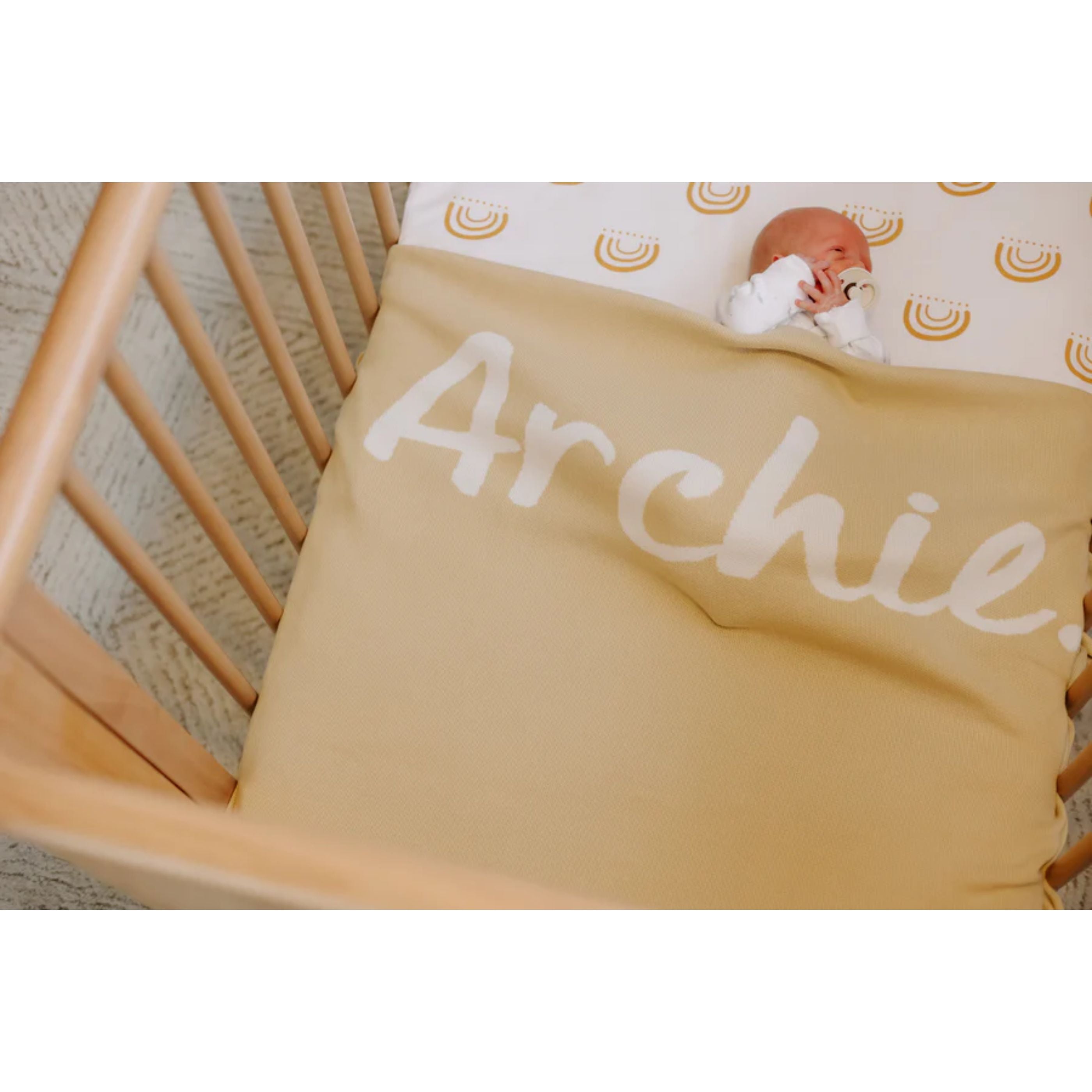 Butter & Ivory Personalized Name Blanket