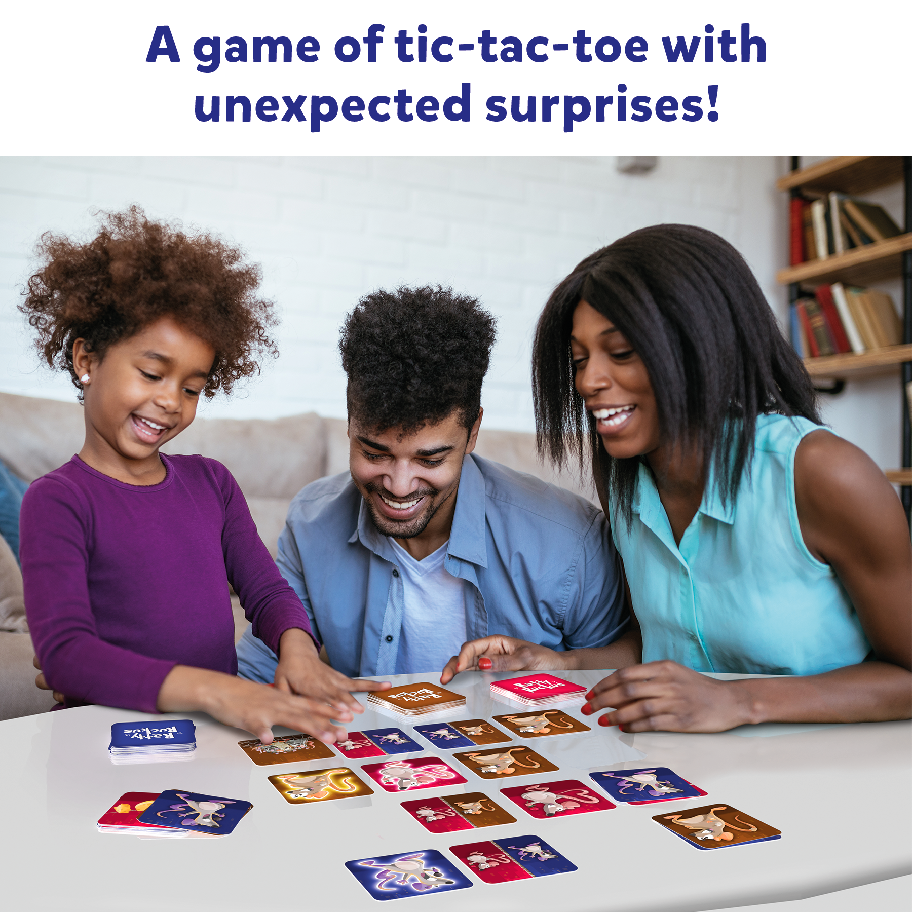 Skillmatics Card Game Ratty Ruckus: Easy-to-Learn, 4-in-A-Row Grid Game, Fun & Fast-Paced, For Kids Ages 6 & Up, Set of 120 Game Cards
