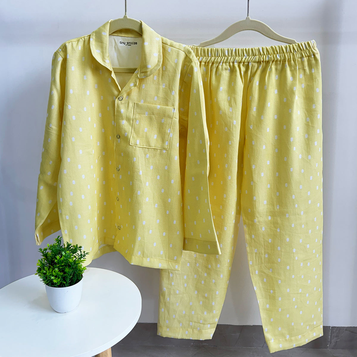 Tiny Snooze- Organic Nightsuit- Yellow Grasslands