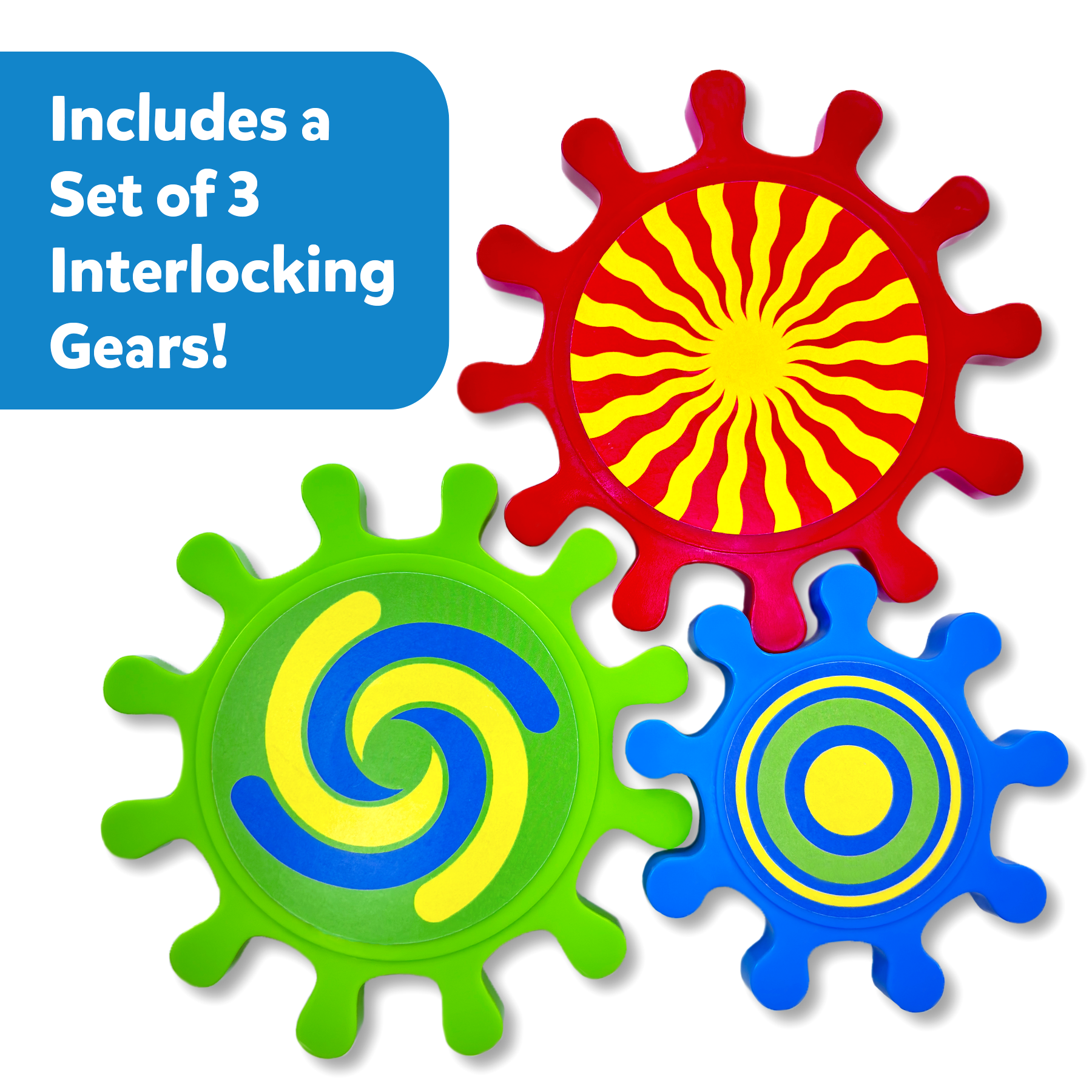 Skillmatics Spinny Gears for Babies - Fun Interlocking Spinning Gears, STEM & Sensory Toy, Suction Spinners for Windows, Table, Bath, Travel Toy, Gifts for Infants & Toddlers 6-36 Months, Set of 3