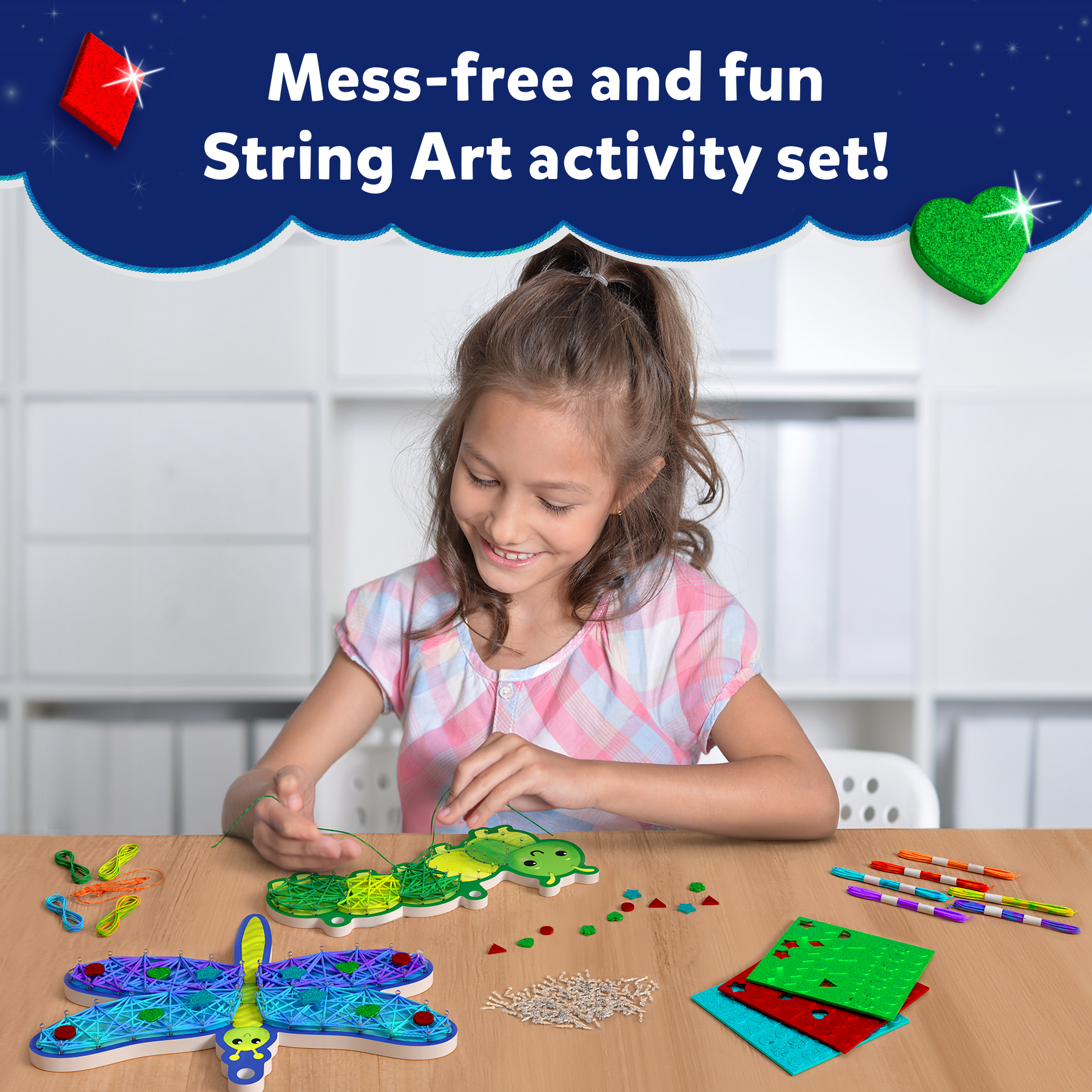 Skillmatics Art & Craft Activity - Super Strings Bugs & Butterflies, Mess-Free Art for Kids, Craft Kits & Supplies, DIY Creative Activity, Gifts for Boys & Girls Ages 6, 7, 8, 9, 10, 11, 12