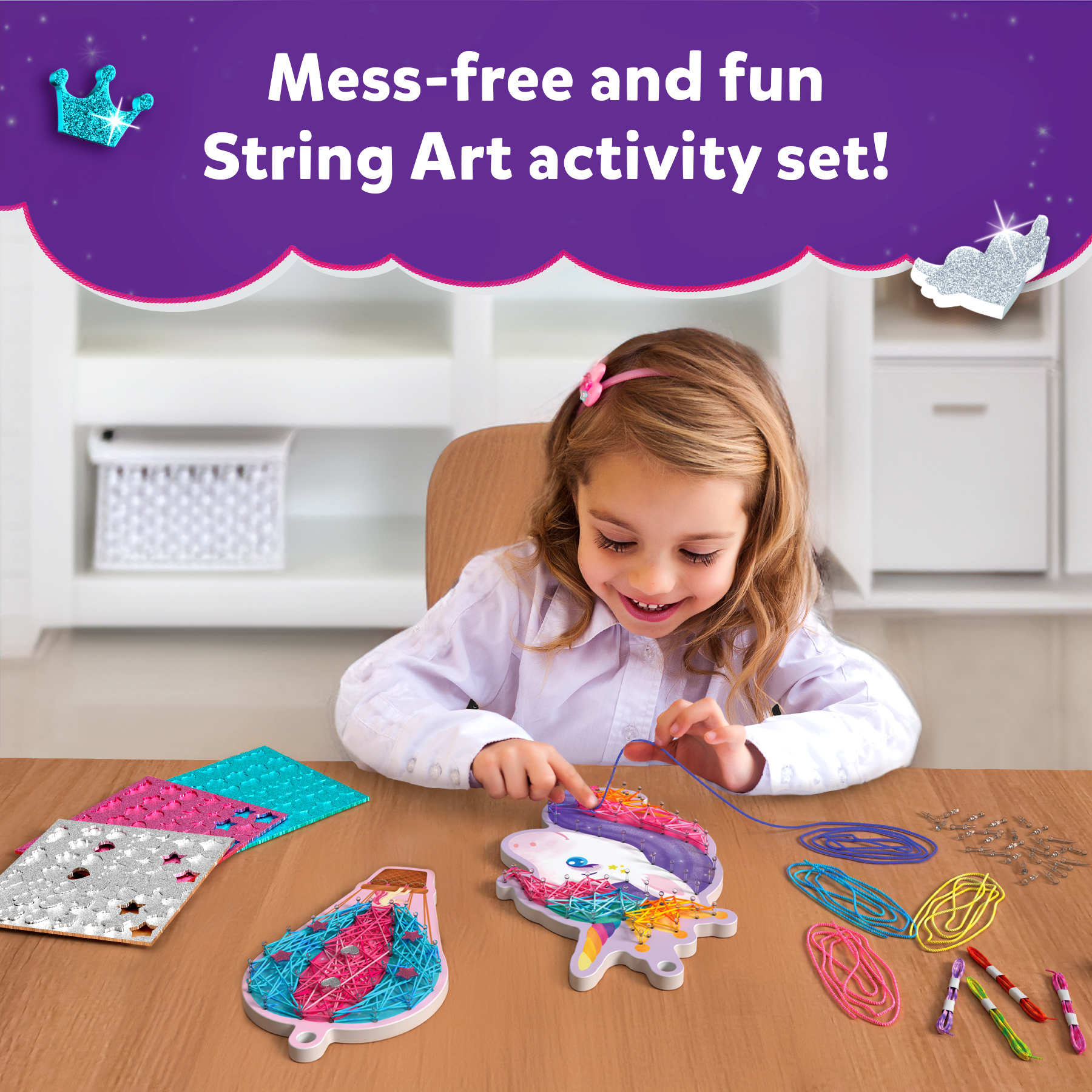 Skillmatics Art & Craft Activity - Super Strings Unicorn Magic, Mess-Free Art for Kids, Craft Kits & Supplies, DIY Creative Activity, Gifts for Girls & Boys Ages 6, 7, 8, 9, 10, 11, 12