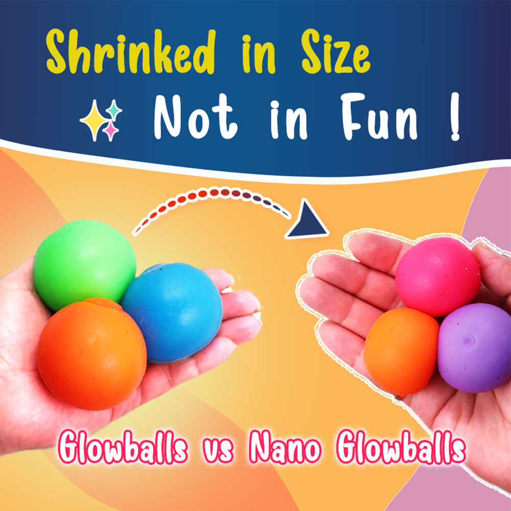 Scoobies Nano Glow Balls – Mini Glow-in-the-Dark Sensory Balls | Soft, Stretchy & Washable | Portable Fidget Toy | Safe for Kids 3+