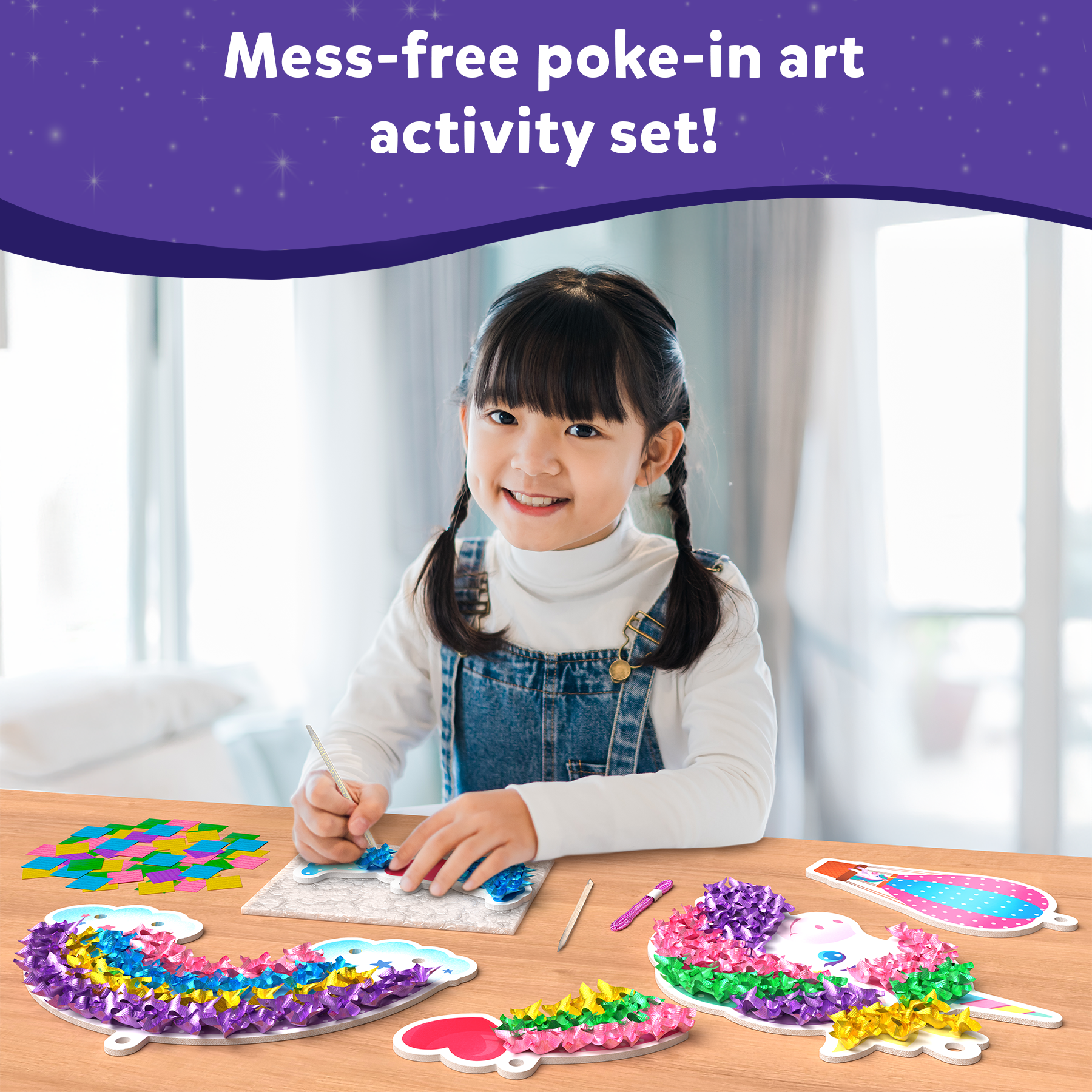 Skillmatics Art & Craft Activity - Poke-in Art Magical Unicorn Dream Decor, Mess-free Art for Kids, DIY Craft Kits, Creative Activity, Fine Motor Skills, Gifts for Ages 4, 5, 6, 7, 8, 9