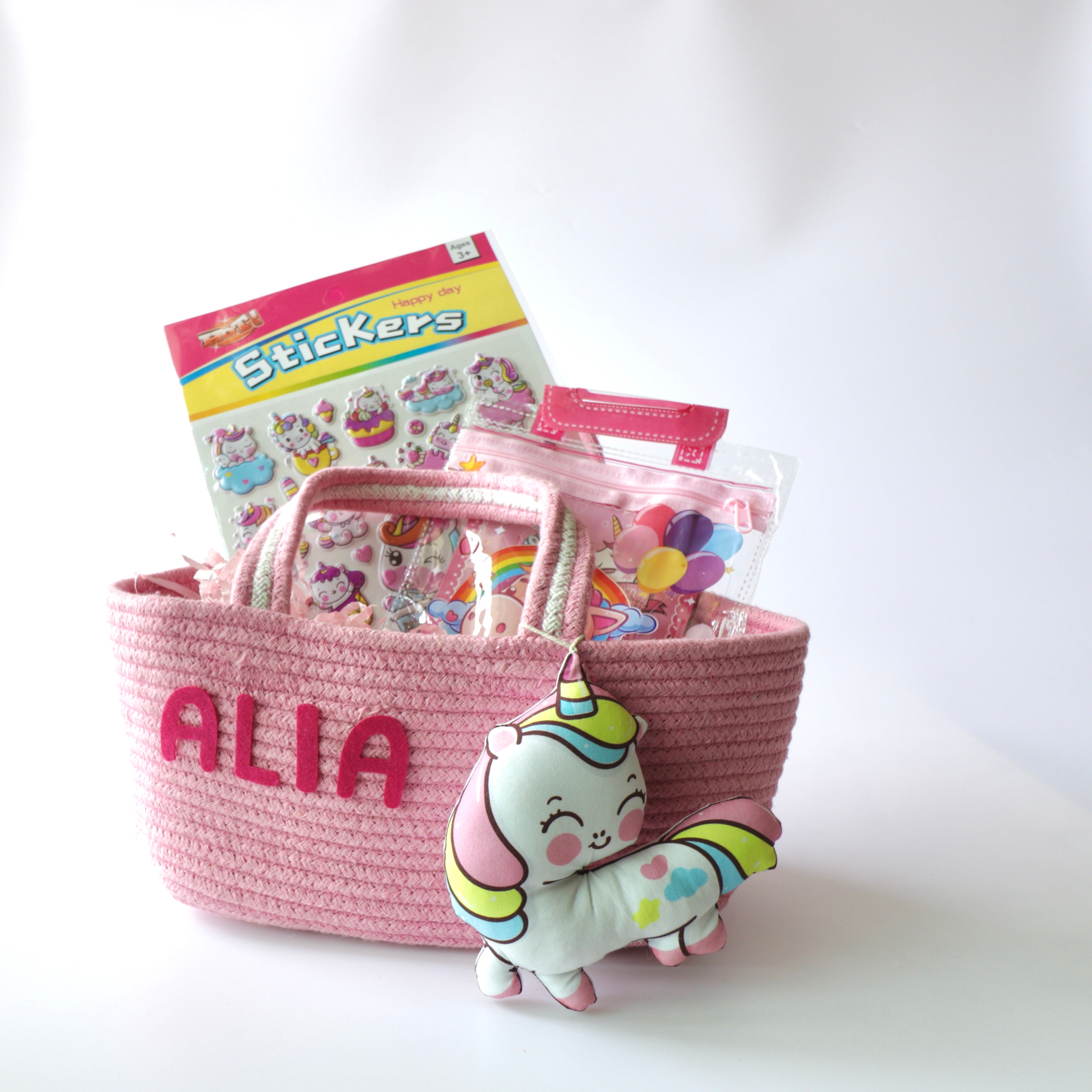 Cutie Stationary Gift Basket (Pink)