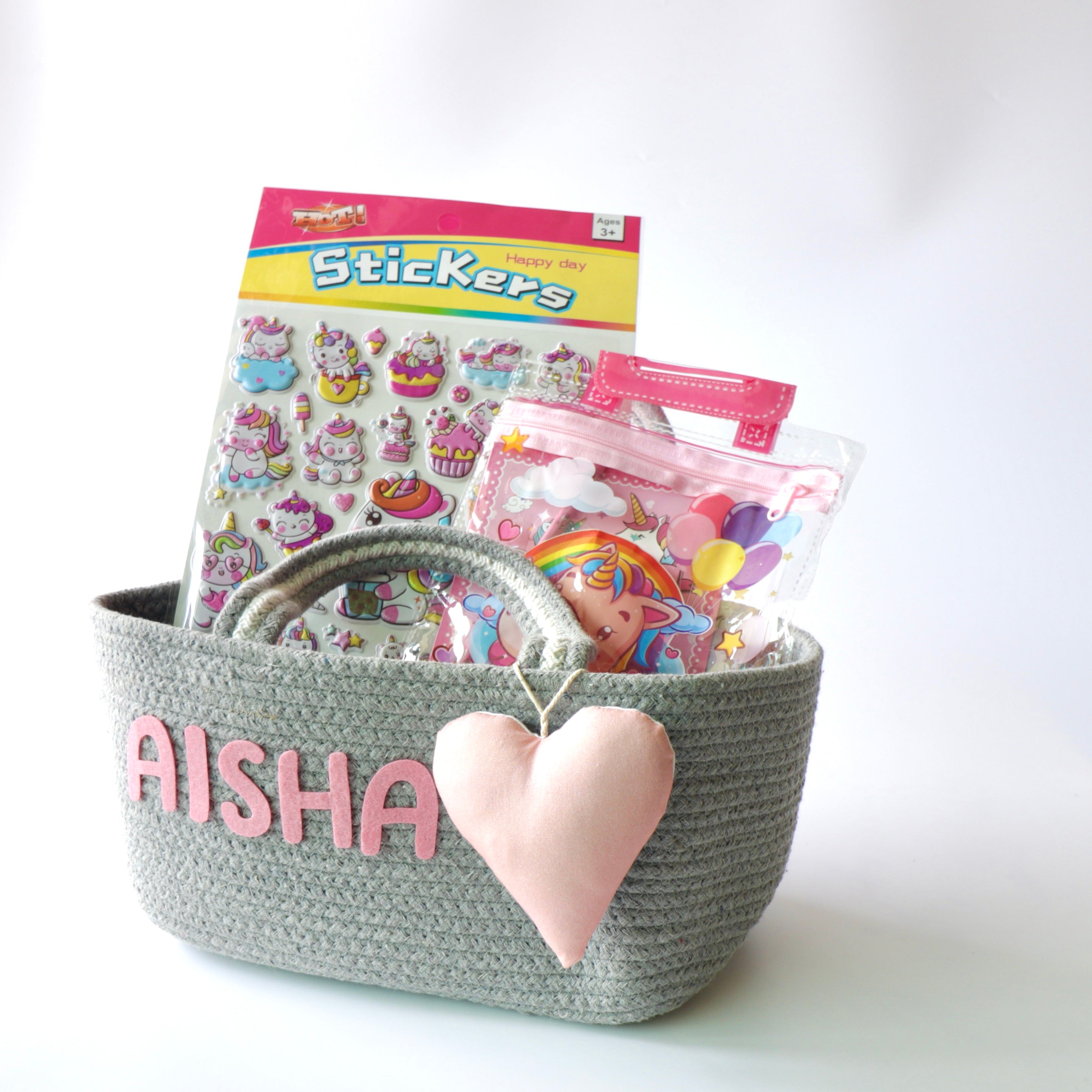 Cutie Stationary Gift Basket (Grey)