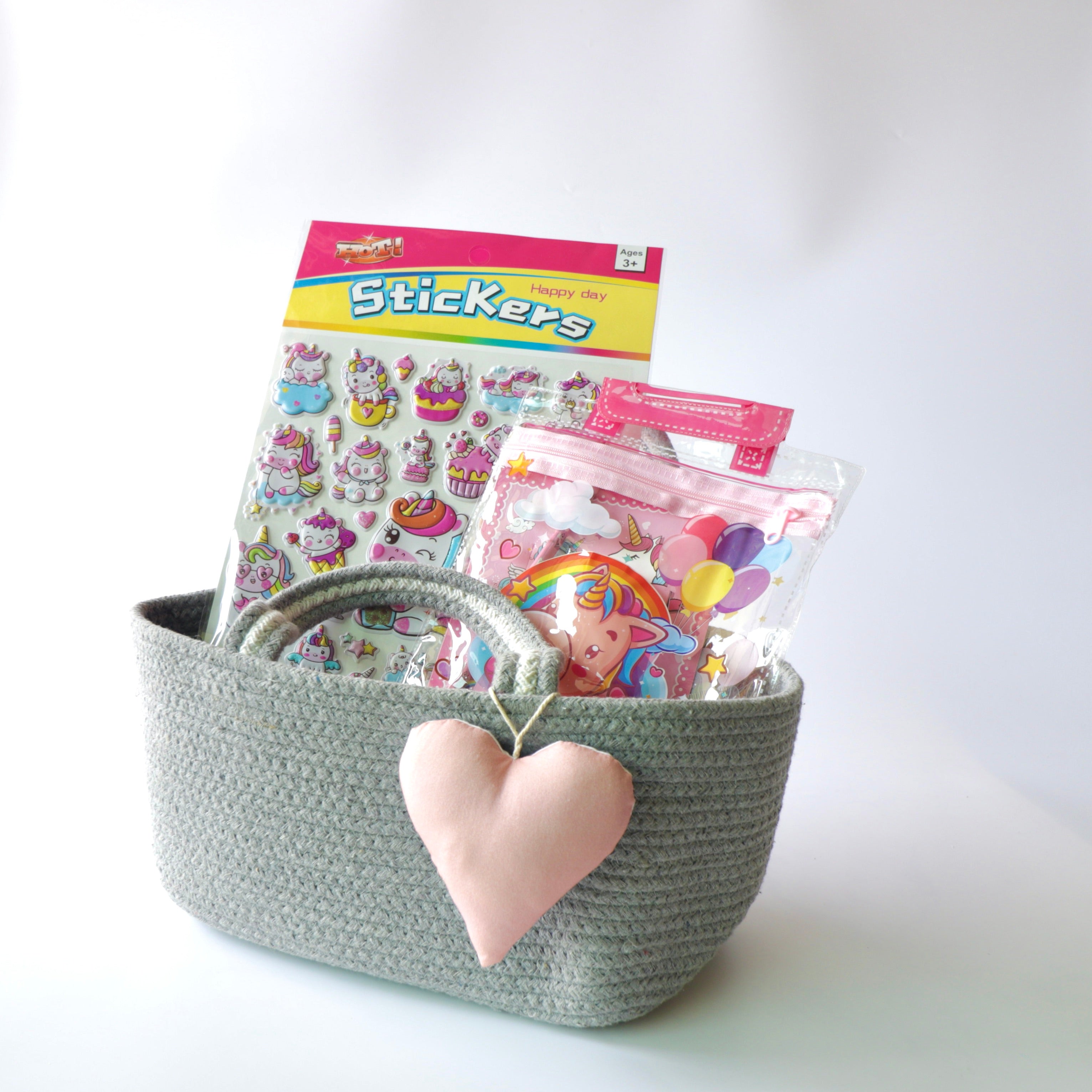 Cutie Stationary Gift Basket (Grey)