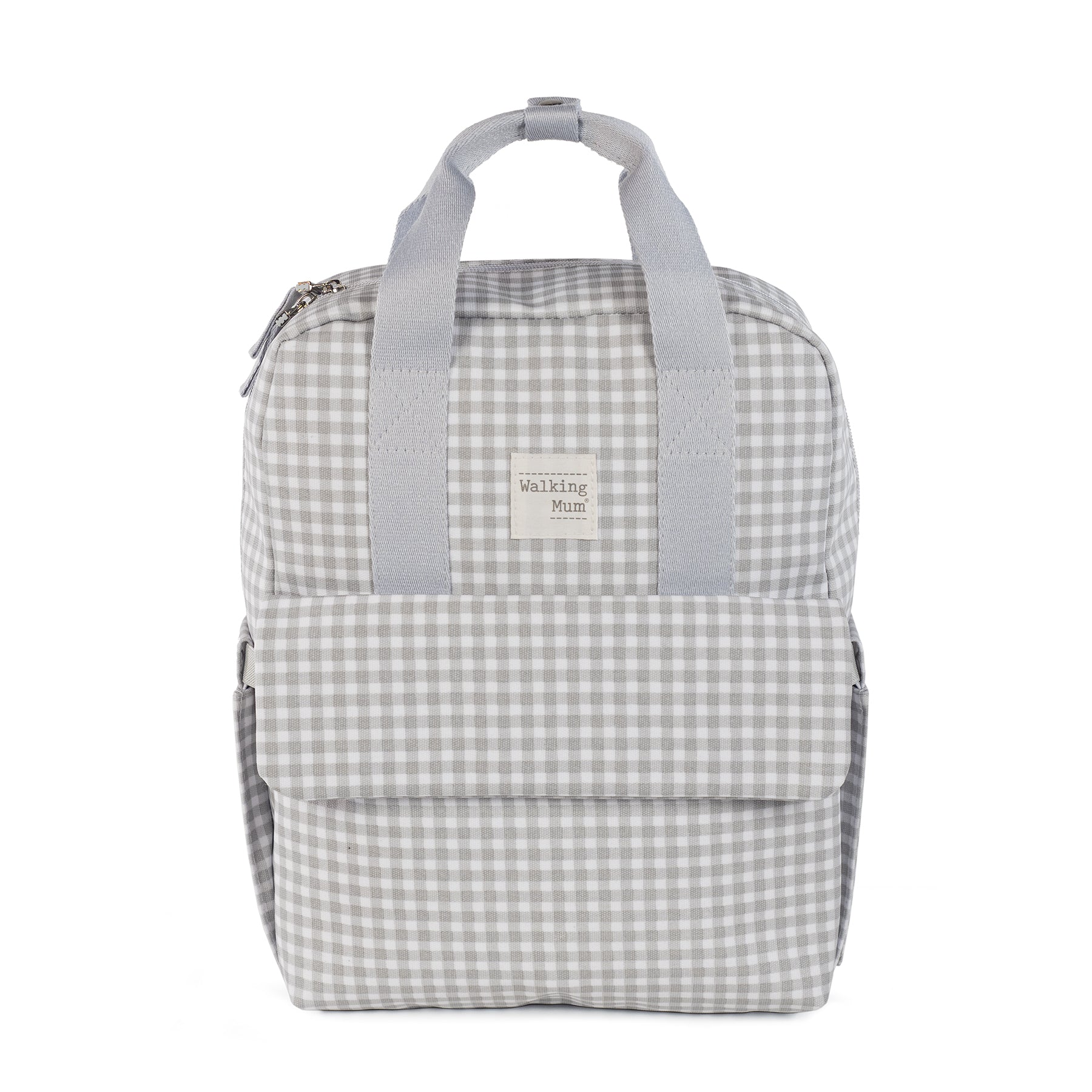 Walking Mum I Love Vichy Grey Backpack Diaper Changing Bag