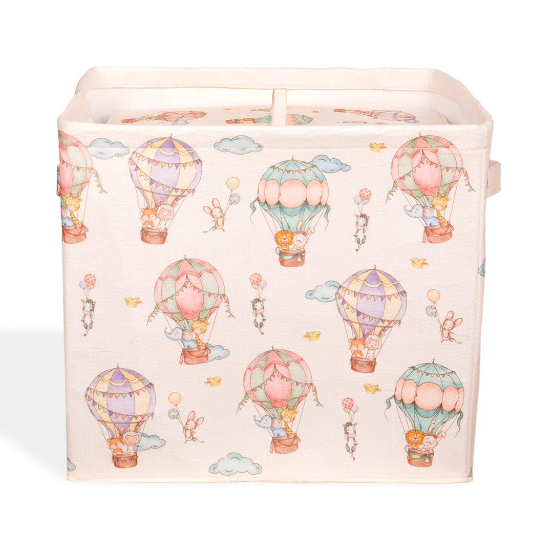 House of Maroha Hot Air Balloon Large Felt Storage Basket With Lid