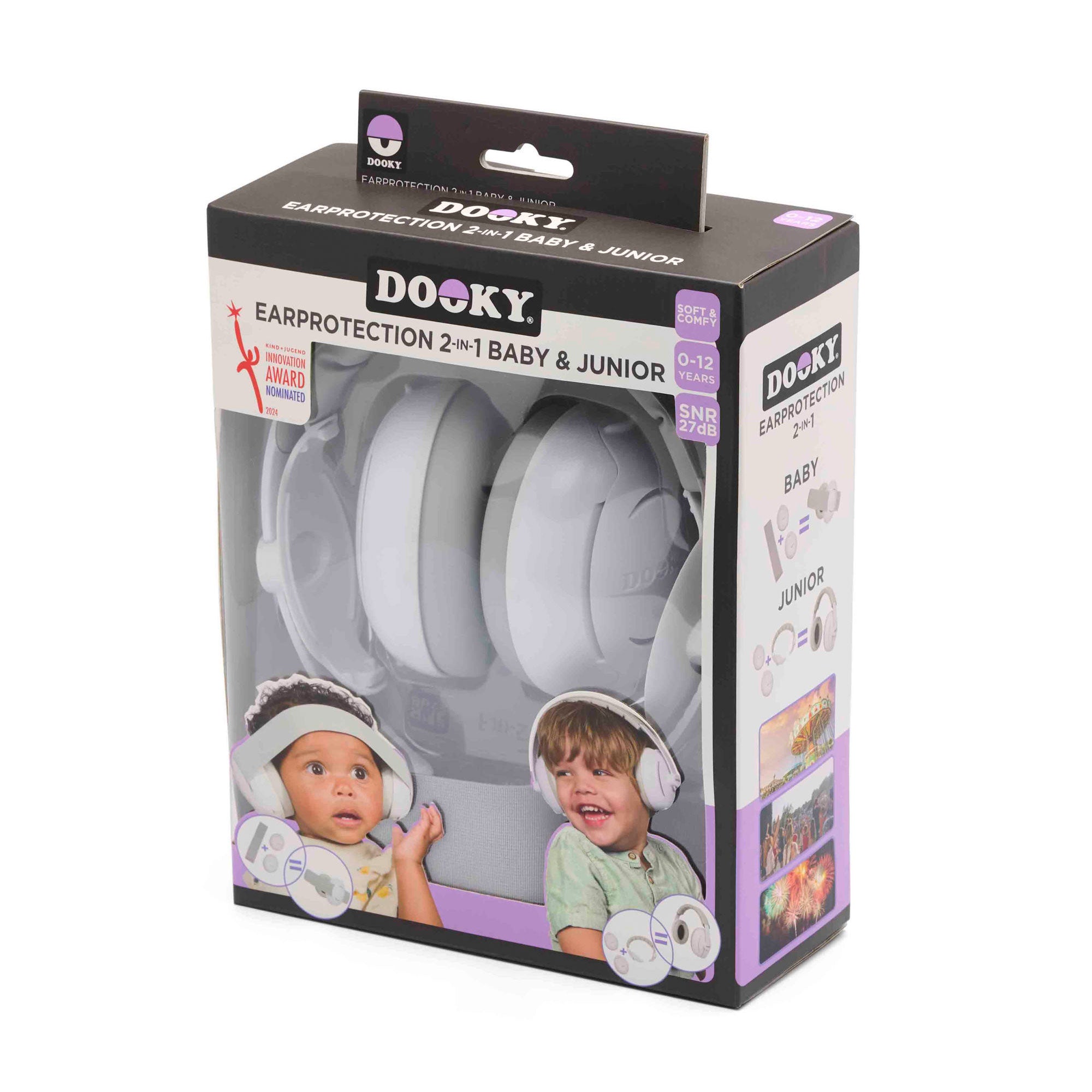 Dooky Baby to Junior Ear Protection (0–12Y) | Adjustable 2-in-1 Noise Cancelling Earmuff