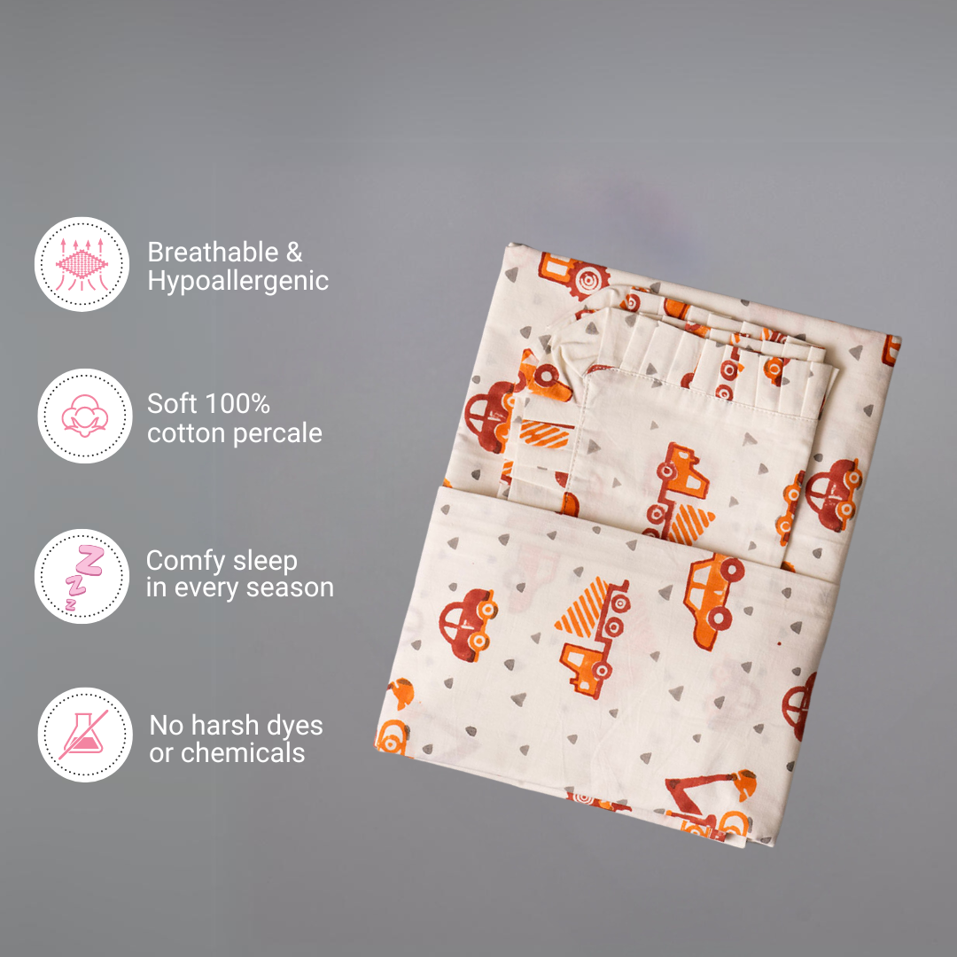 Gudgoodie Kids Flat Bedsheet Set  - 100% Cotton Percale - Queen/Double Bedsheet