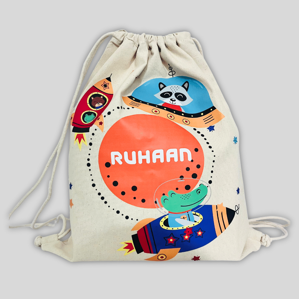 Astro Animals Drawstring Bag (Canvas)