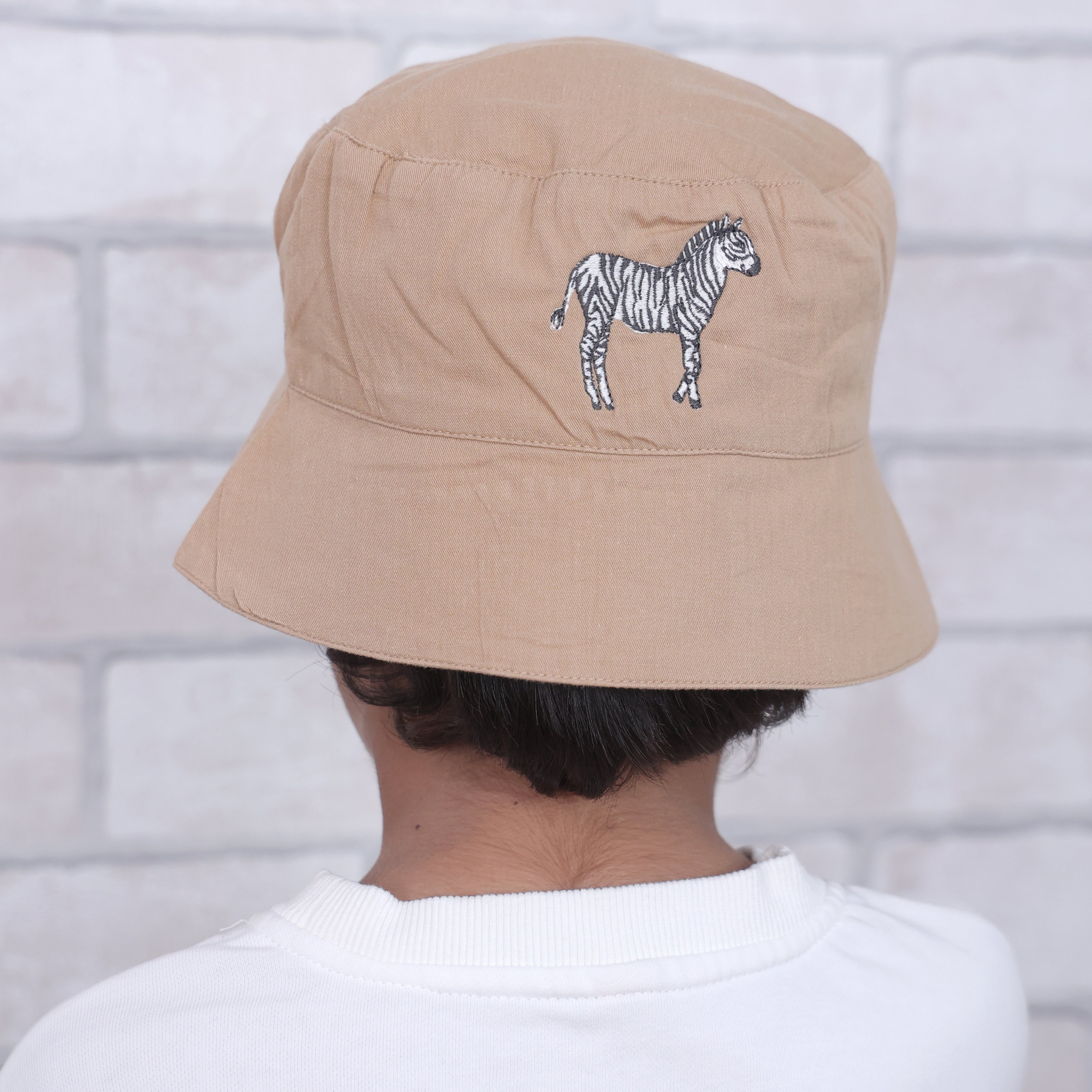 Baby Its Wild World Brown Cotton Bucket Hat