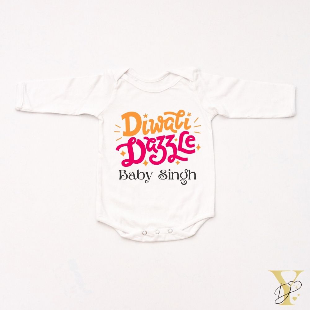 Diwali Dazzle Personalised Bodysuit - Full Sleeves
