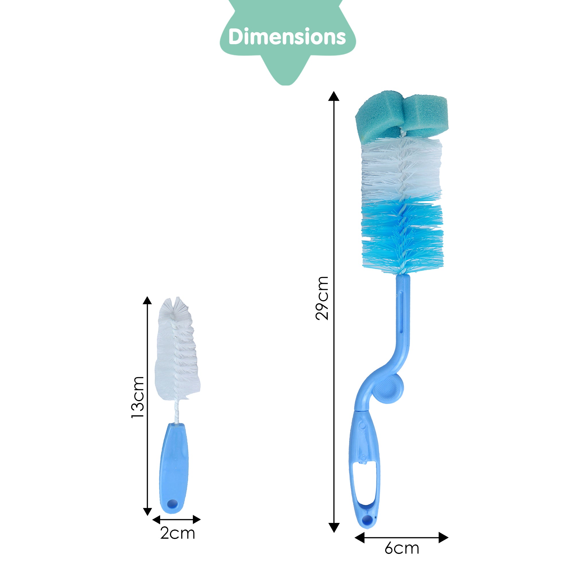 Twist And Turn Blue Bottle And Nipple Cleaning Brush Set of 2