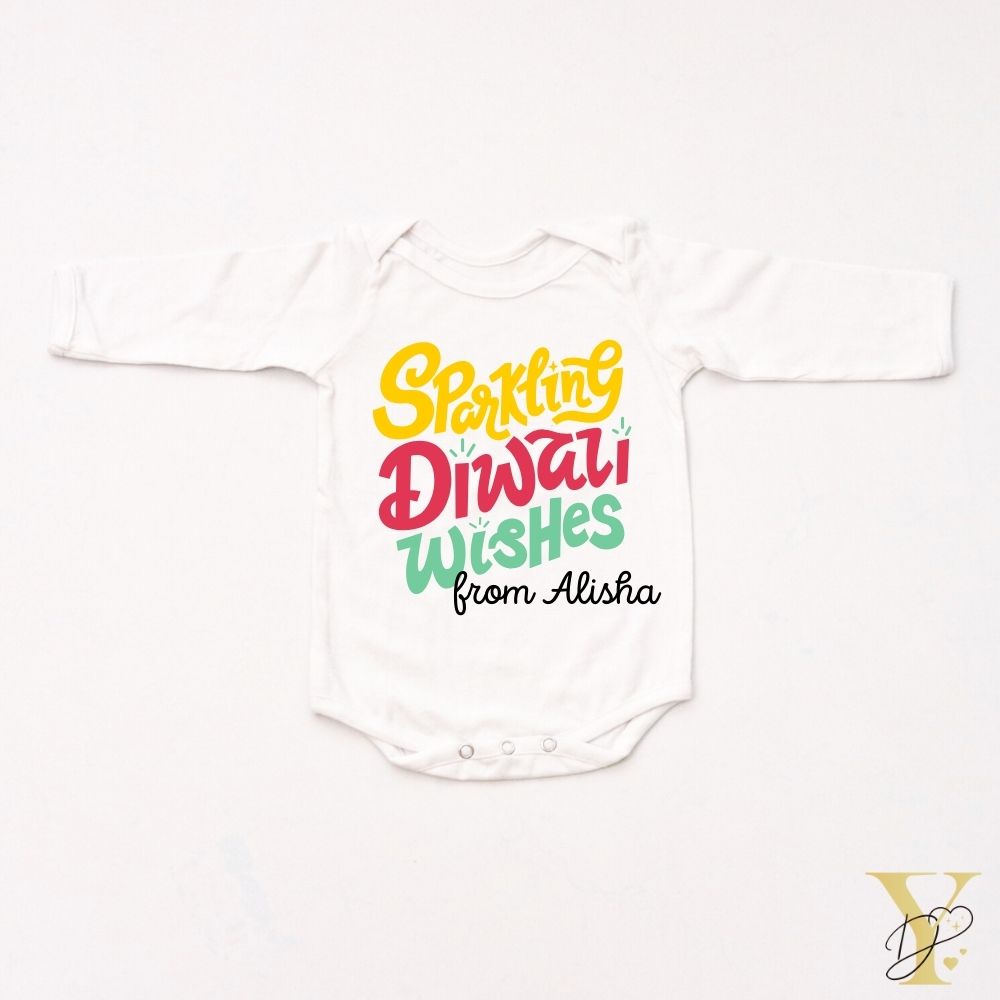 Sparkling Diwali Personalised Bodysuit - Full Sleeves