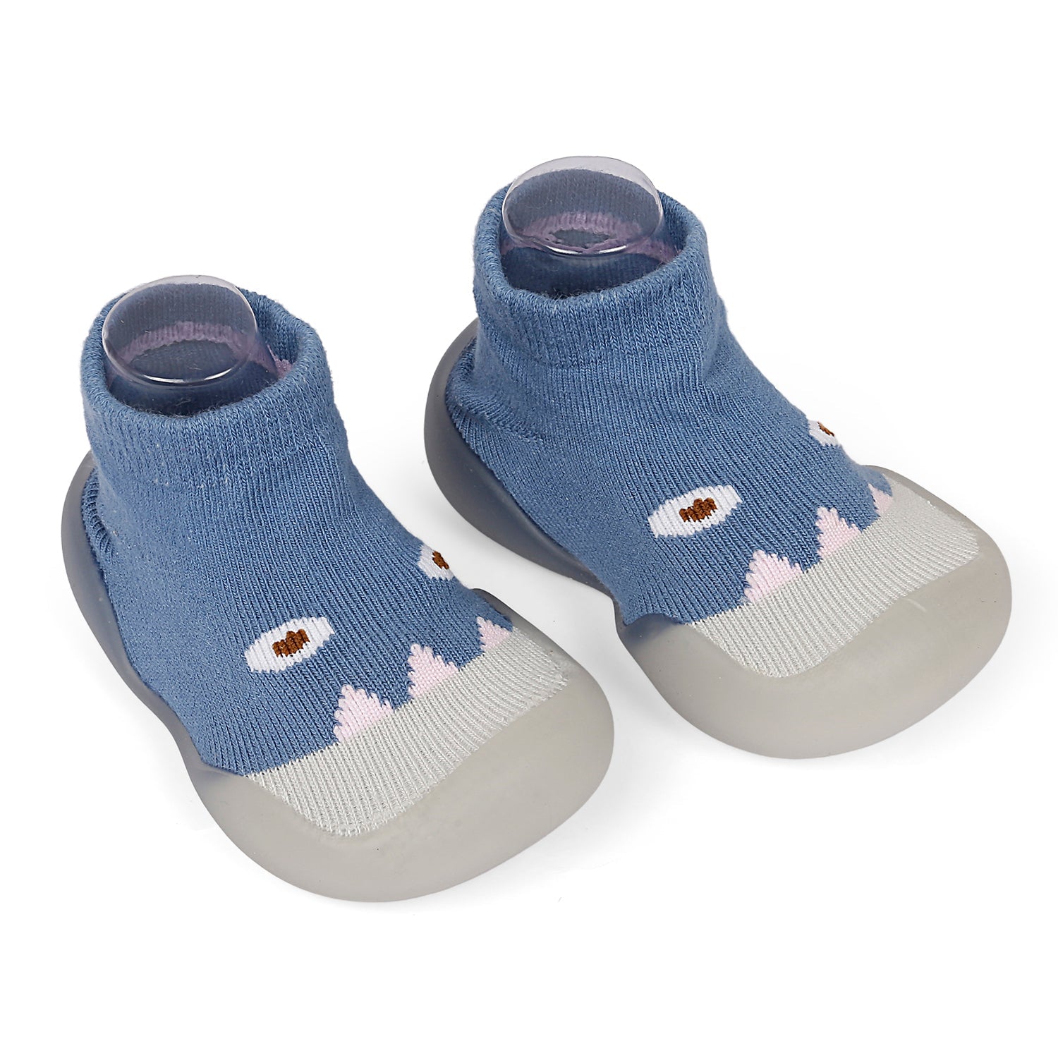 Cute Eye Anti-Skid Slip-On Rubber Sole Shoes - Blue - Baby Moo