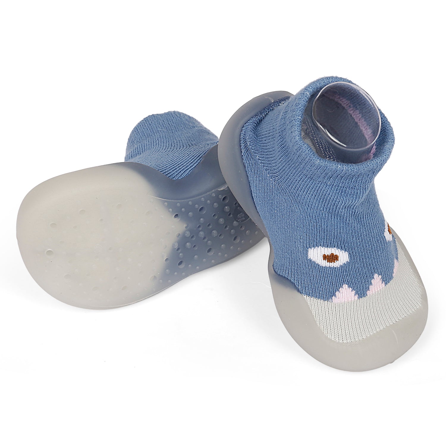 Cute Eye Anti-Skid Slip-On Rubber Sole Shoes - Blue - Baby Moo