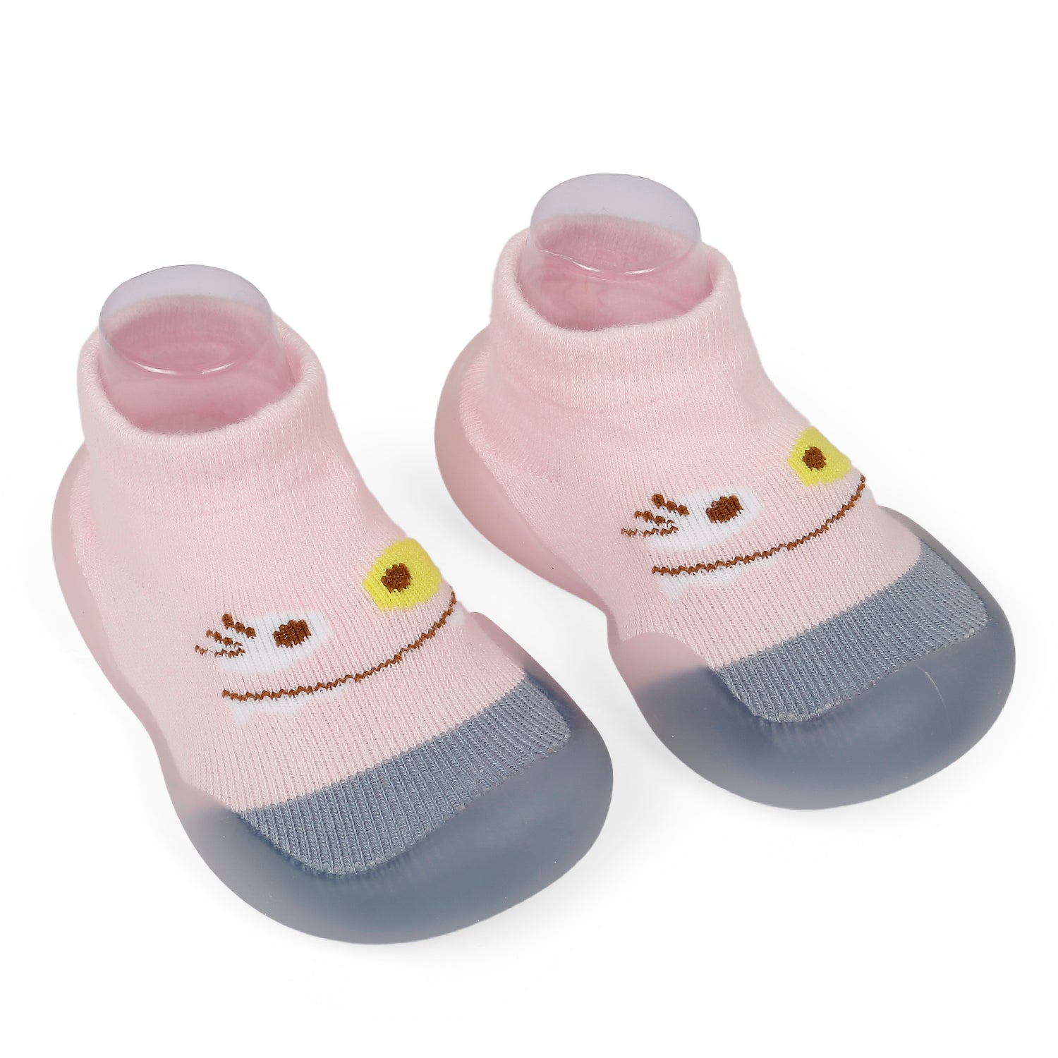 Cute Eye Anti-Skid Slip-On Rubber Sole Shoes - Pink - Baby Moo