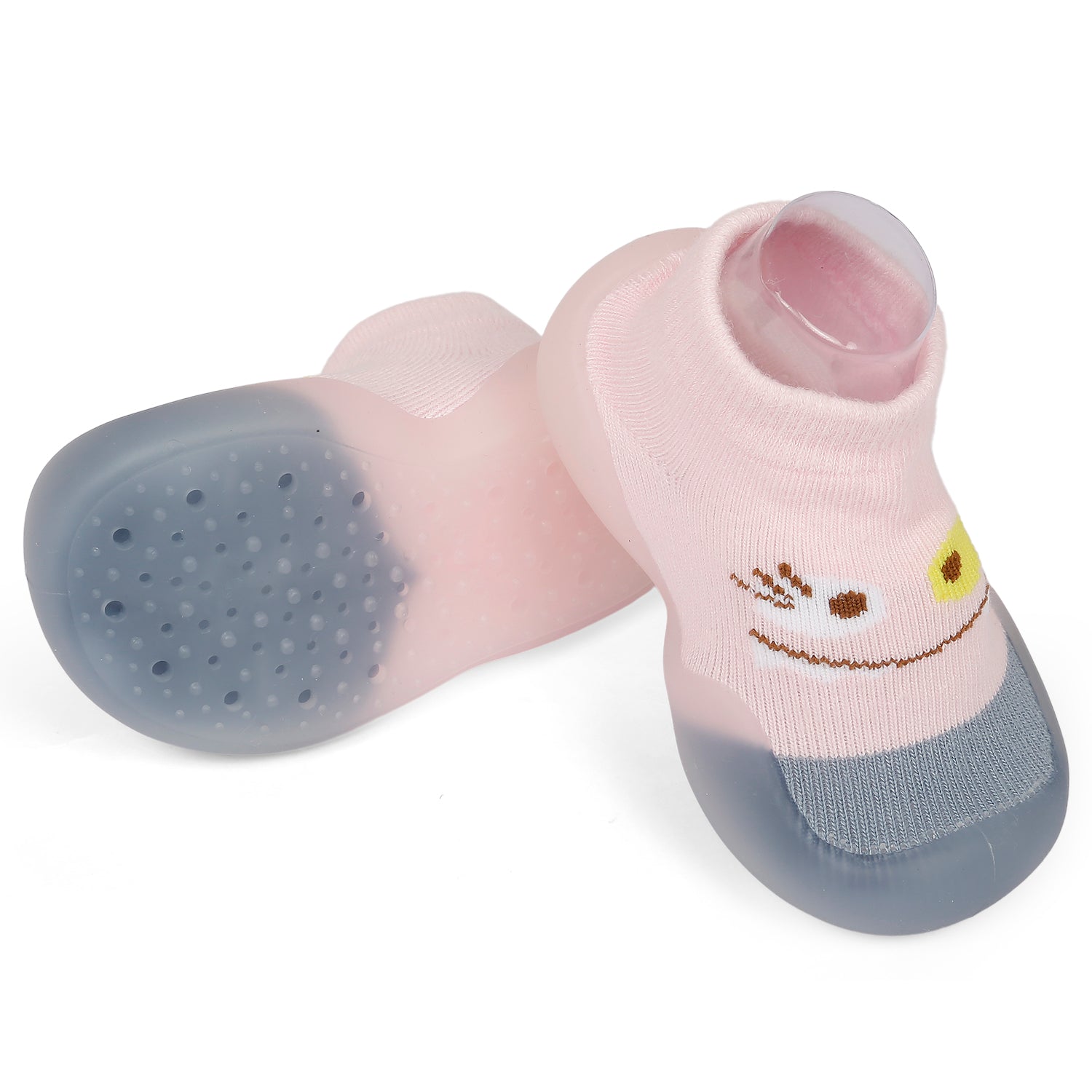 Cute Eye Anti-Skid Slip-On Rubber Sole Shoes - Pink - Baby Moo