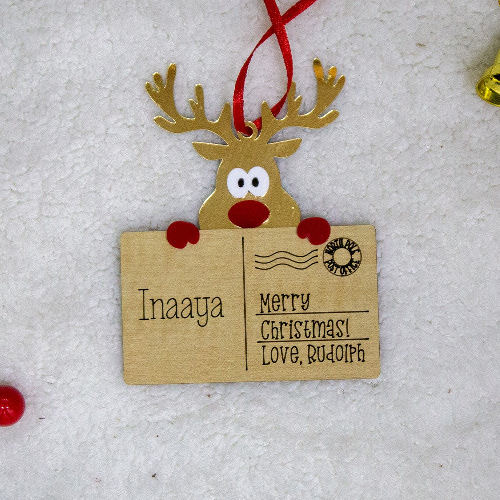 Post Card Ornament - Rudolf