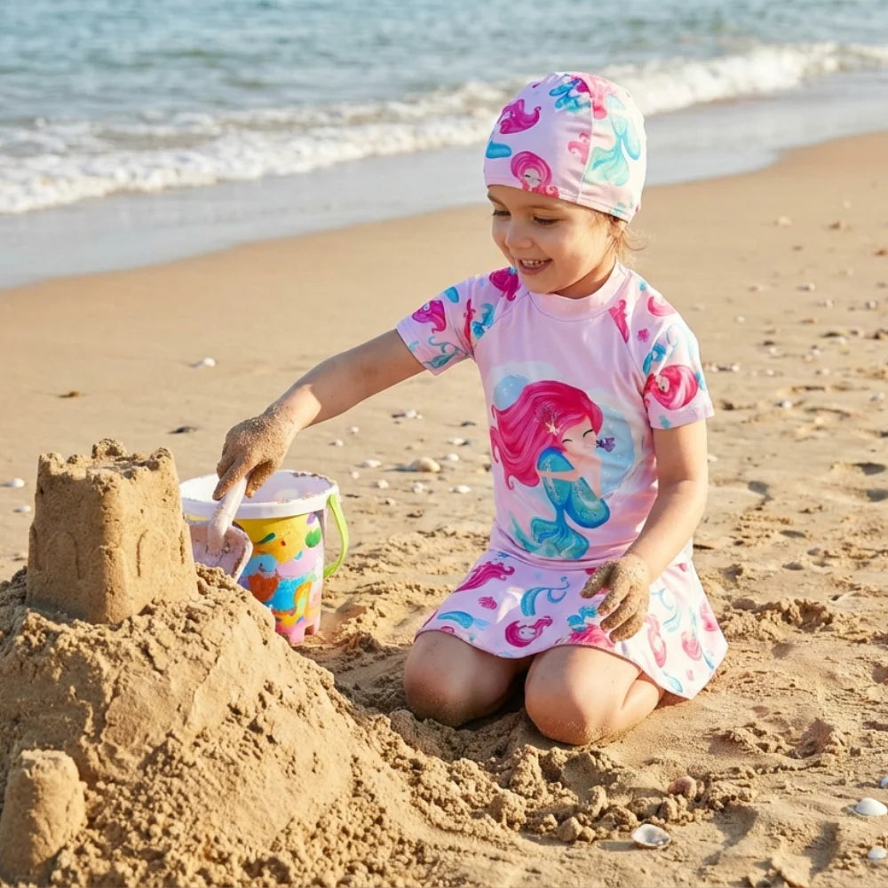 2pcs Swim Set with cap - Girls