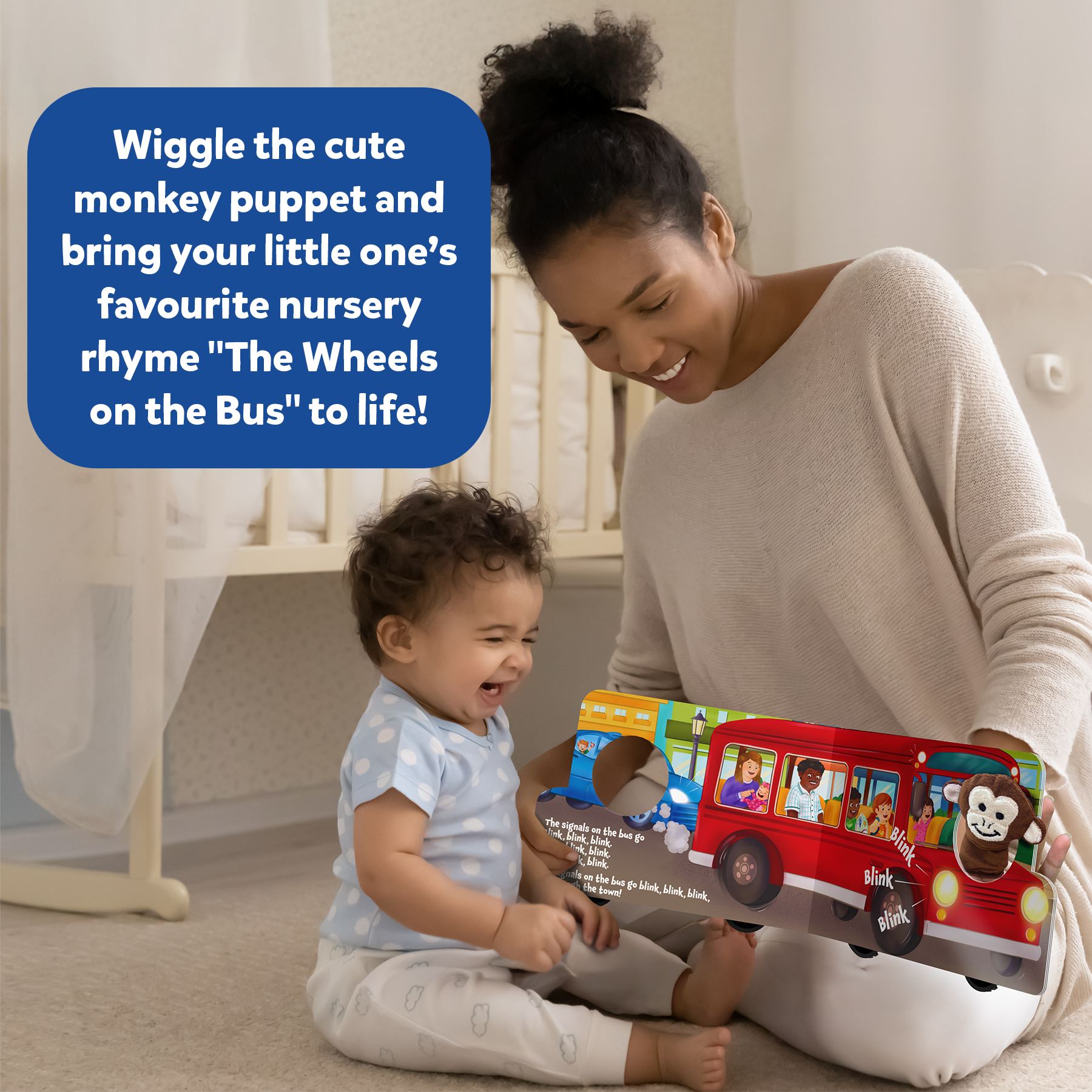 Skillmatics Puppet Book - The Wheels on The Bus, Interactive Finger Puppet for Infants & Toddlers, Early Learning & Sensory Toy, Nursery Rhyme Activity, Gifts for Babies Ages 6 Months to 2 Years
