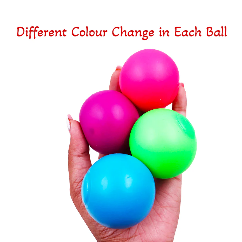 Scoobies Mini Tint Balls: Color-Changing Squishy Balls Set of 4 Balls (Pink, Blue, Purple & Green)