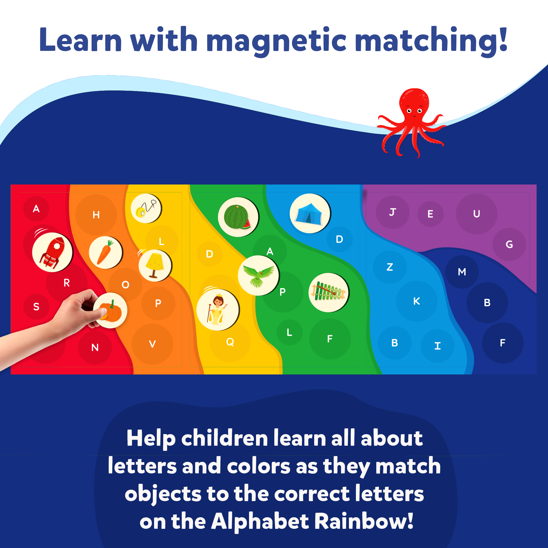 Skillmatics Magnetic Matching Activity - The Alphabet Rainbow, Preschool Learning Toy & Game for Kids, 35+ Magnetic Pieces, Gifts for Girls & Boys Ages 3, 4, 5, 6