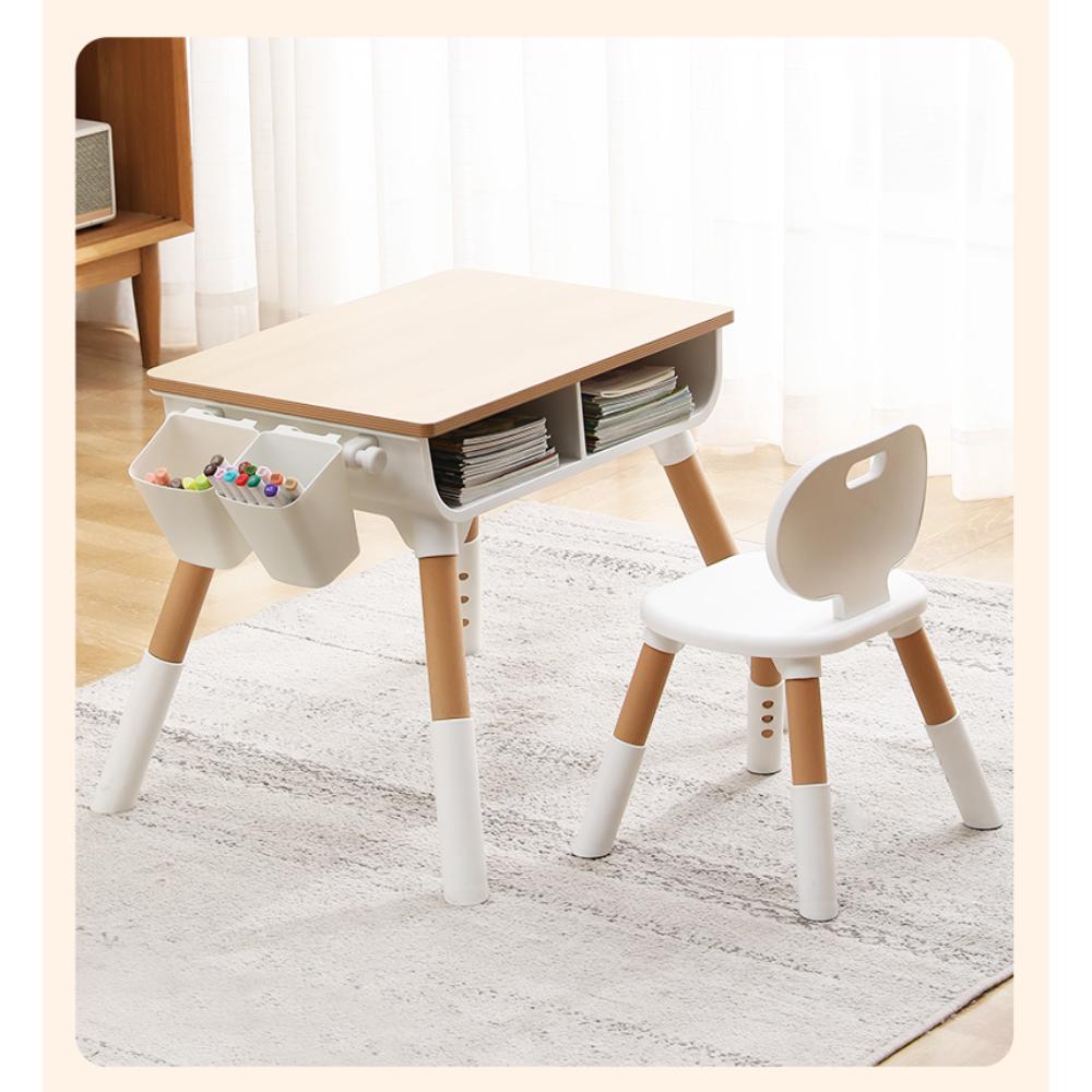 OPlus Study Table With Wooden Top And 2 Pen Holders And 1 Chair
