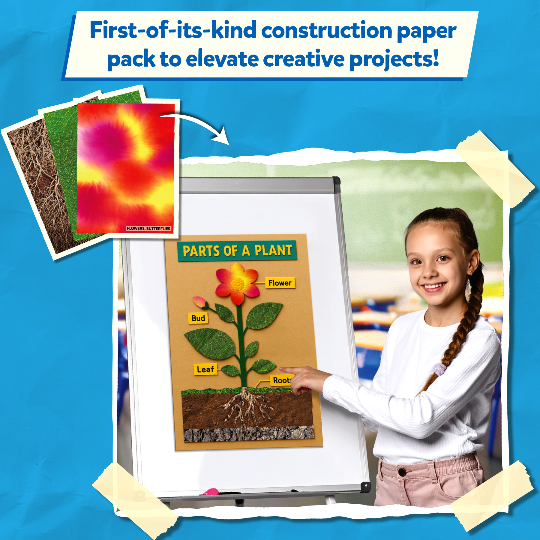 Skillmatics Life Science Construction Paper for Kids - 120 Double-Sided Printed Sheets (9x12), Textured Craft Paper for Art Projects, Science Activities, DIY Crafts, Scrapbooking, School Supplies